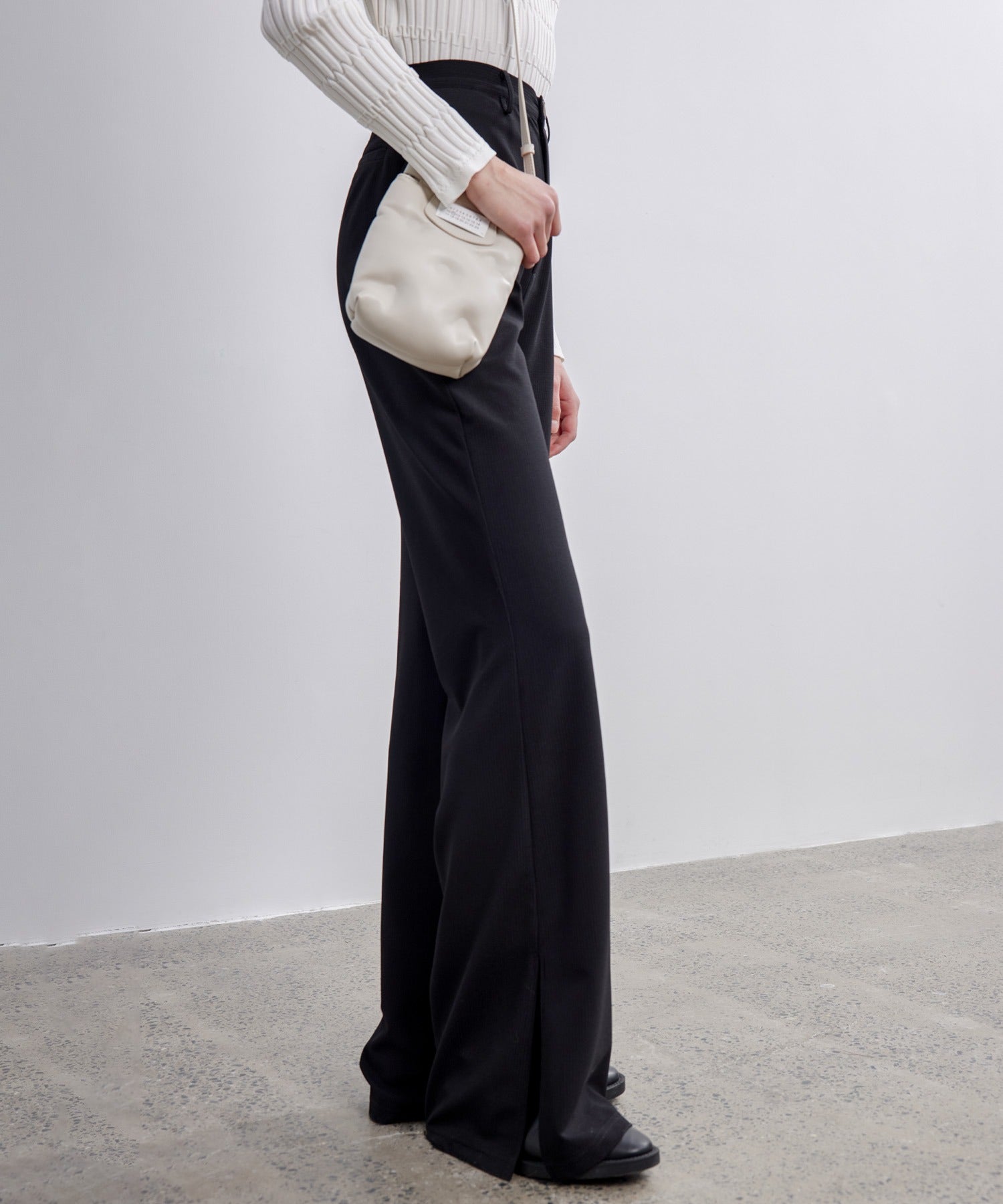 Side-Slit Narrow Flare Pants