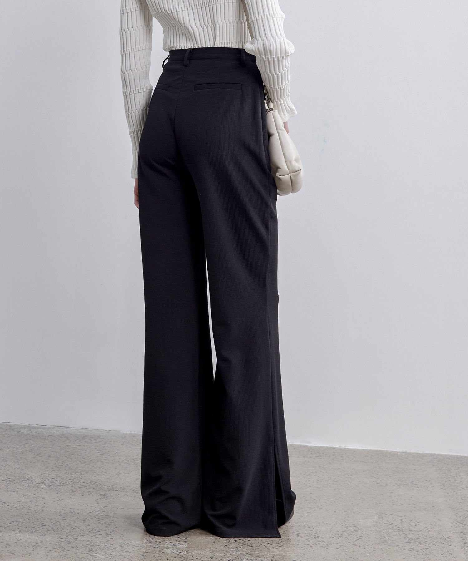 Side-Slit Narrow Flare Pants