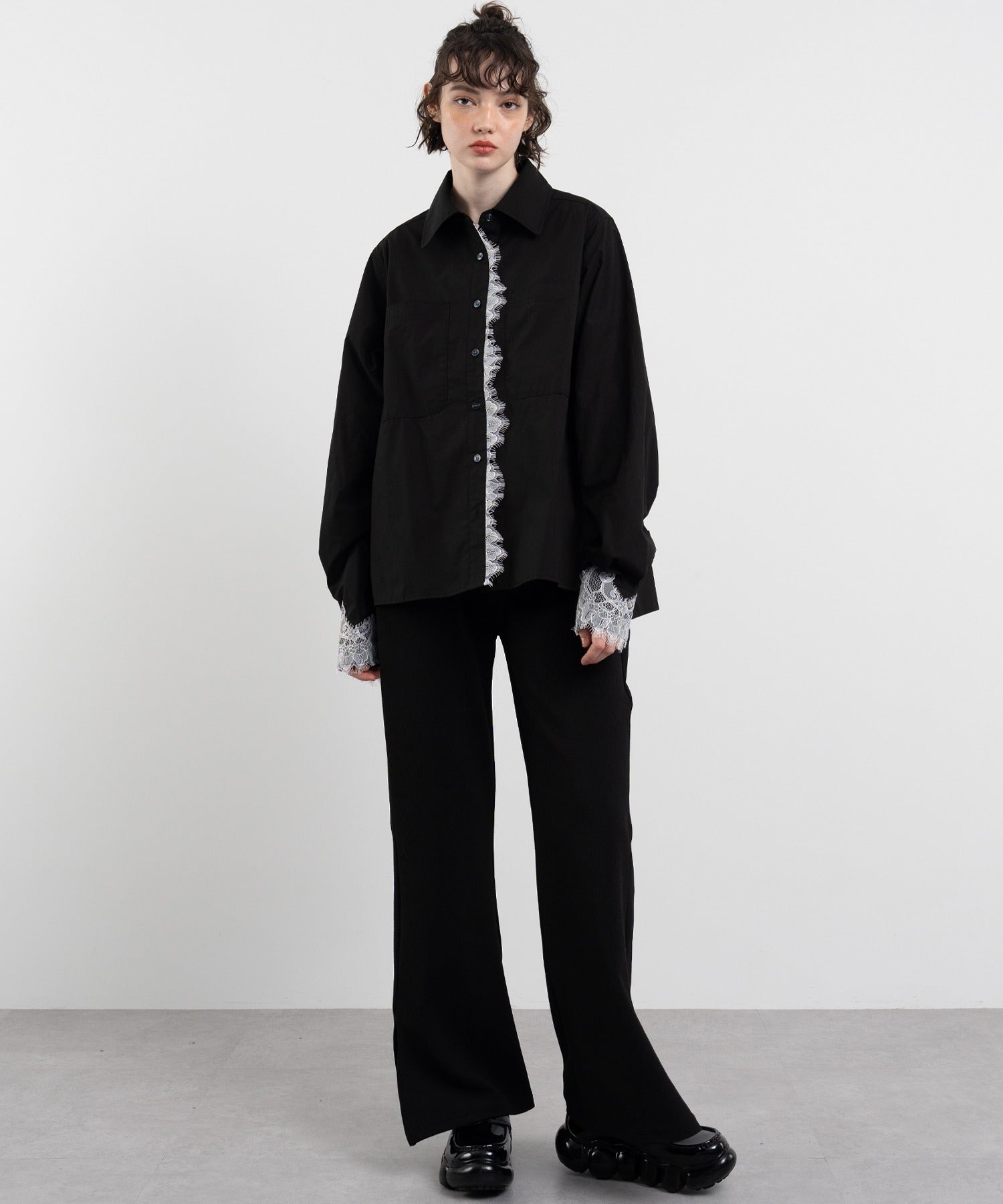 Side-Slit Narrow Flare Pants