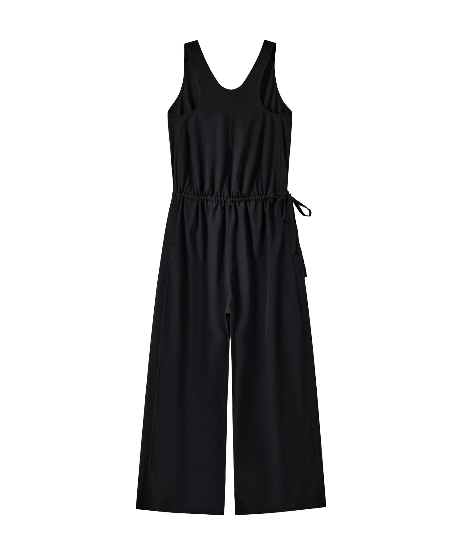 Sleeveless Wide-Leg Jumpsuit with Draped Neckline