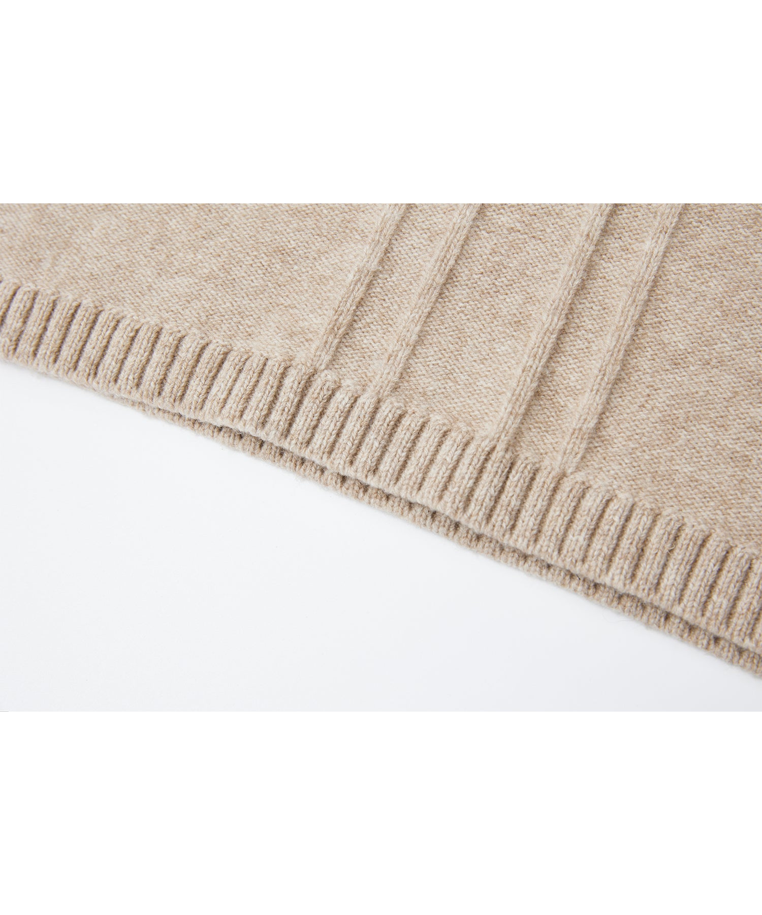 Deep V-Neck Wool Plain Knit Vest