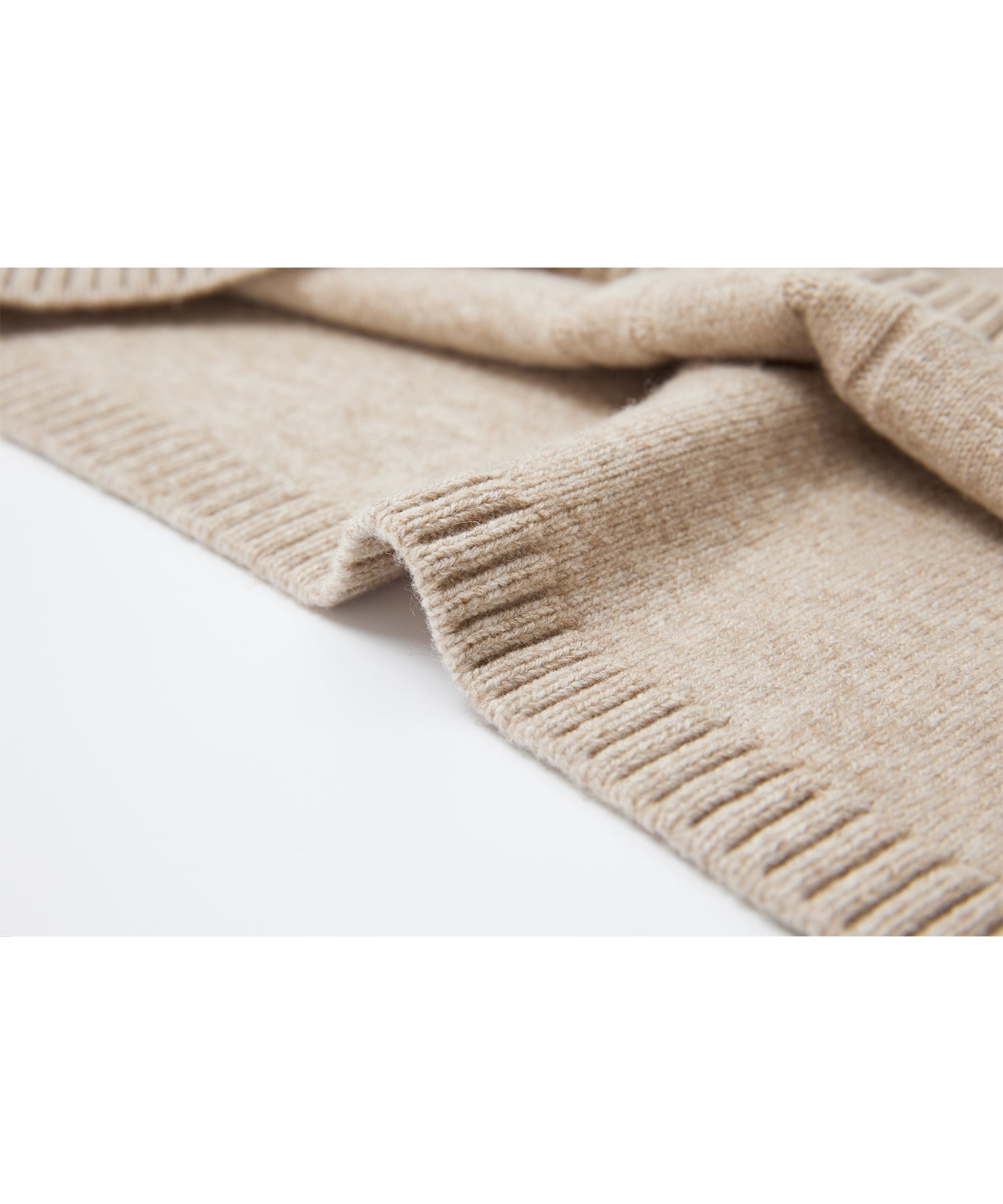 Deep V-Neck Wool Plain Knit Vest
