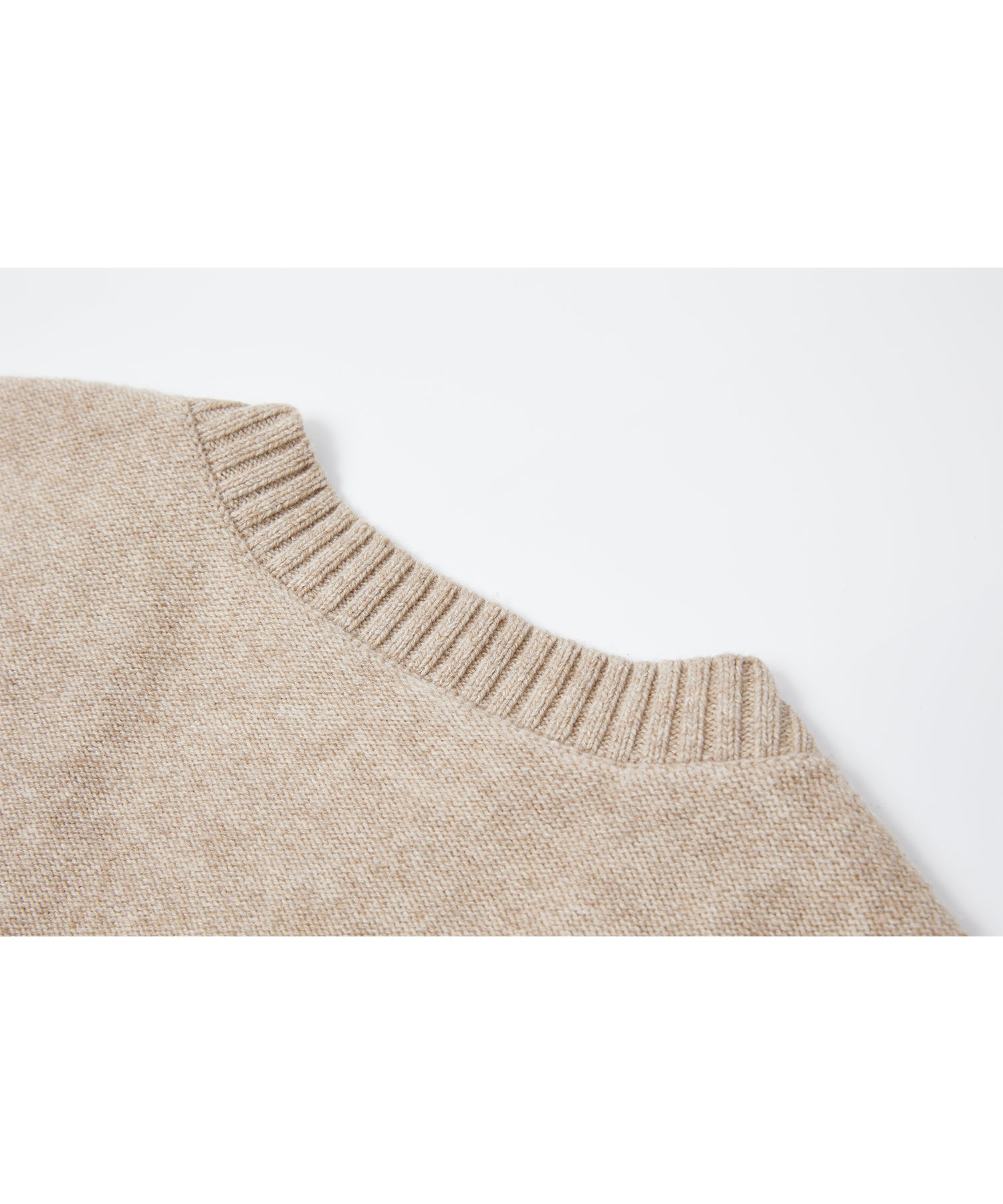 Deep V-Neck Wool Plain Knit Vest