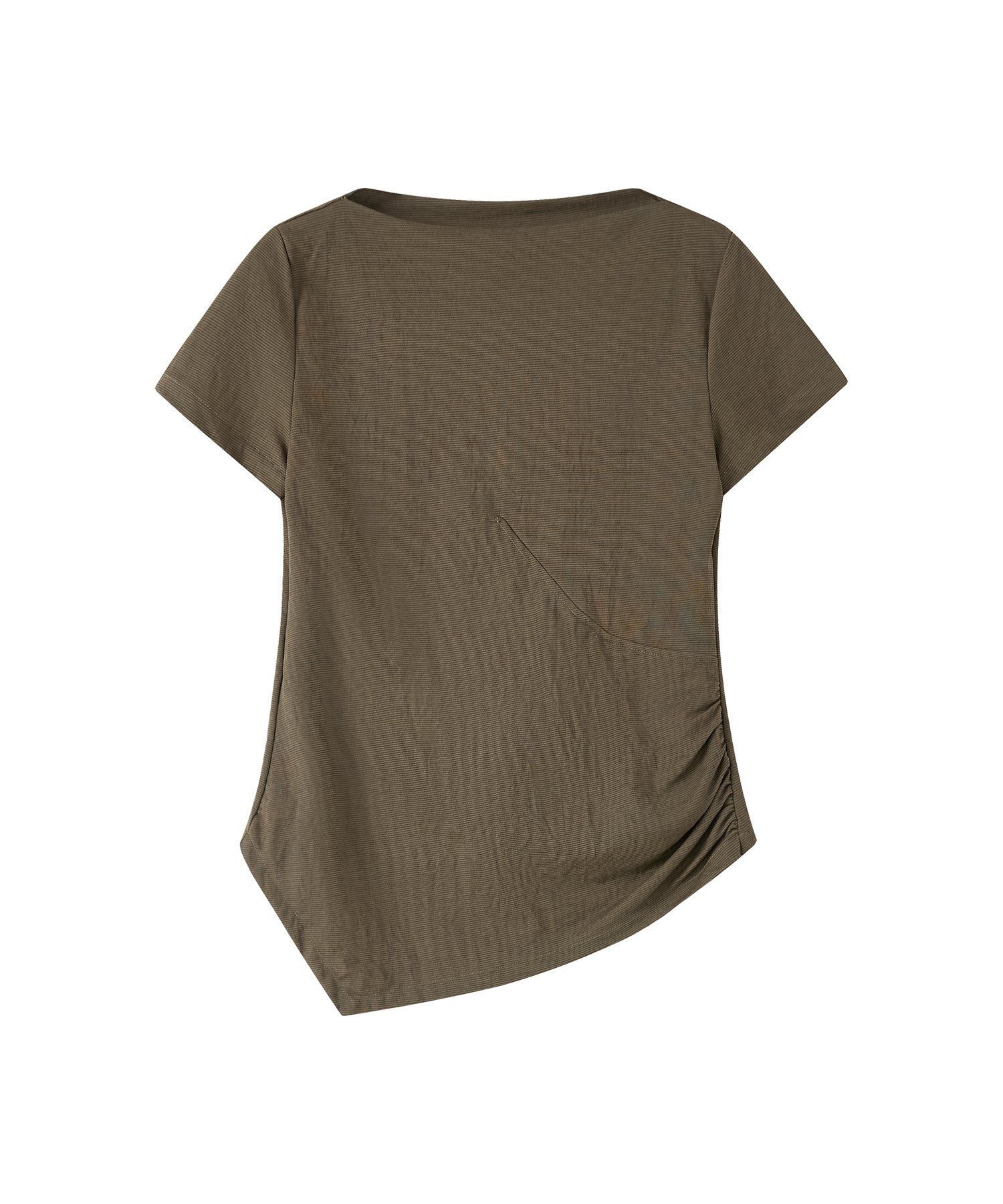 Asymmetric Slim Fit T-Shirt with Boat Neck – Deconstructed Style
