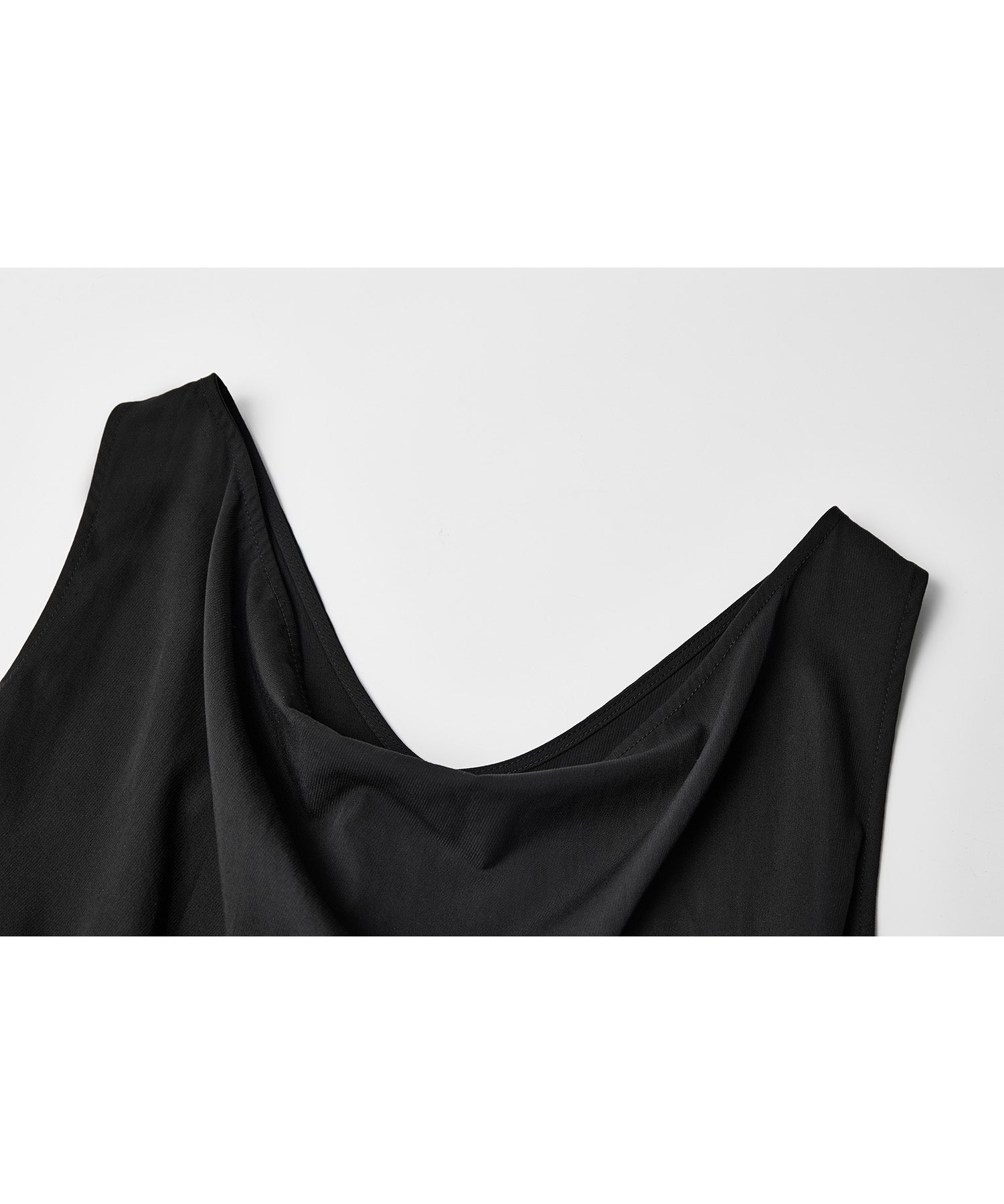 Sleeveless Wide-Leg Jumpsuit with Draped Neckline
