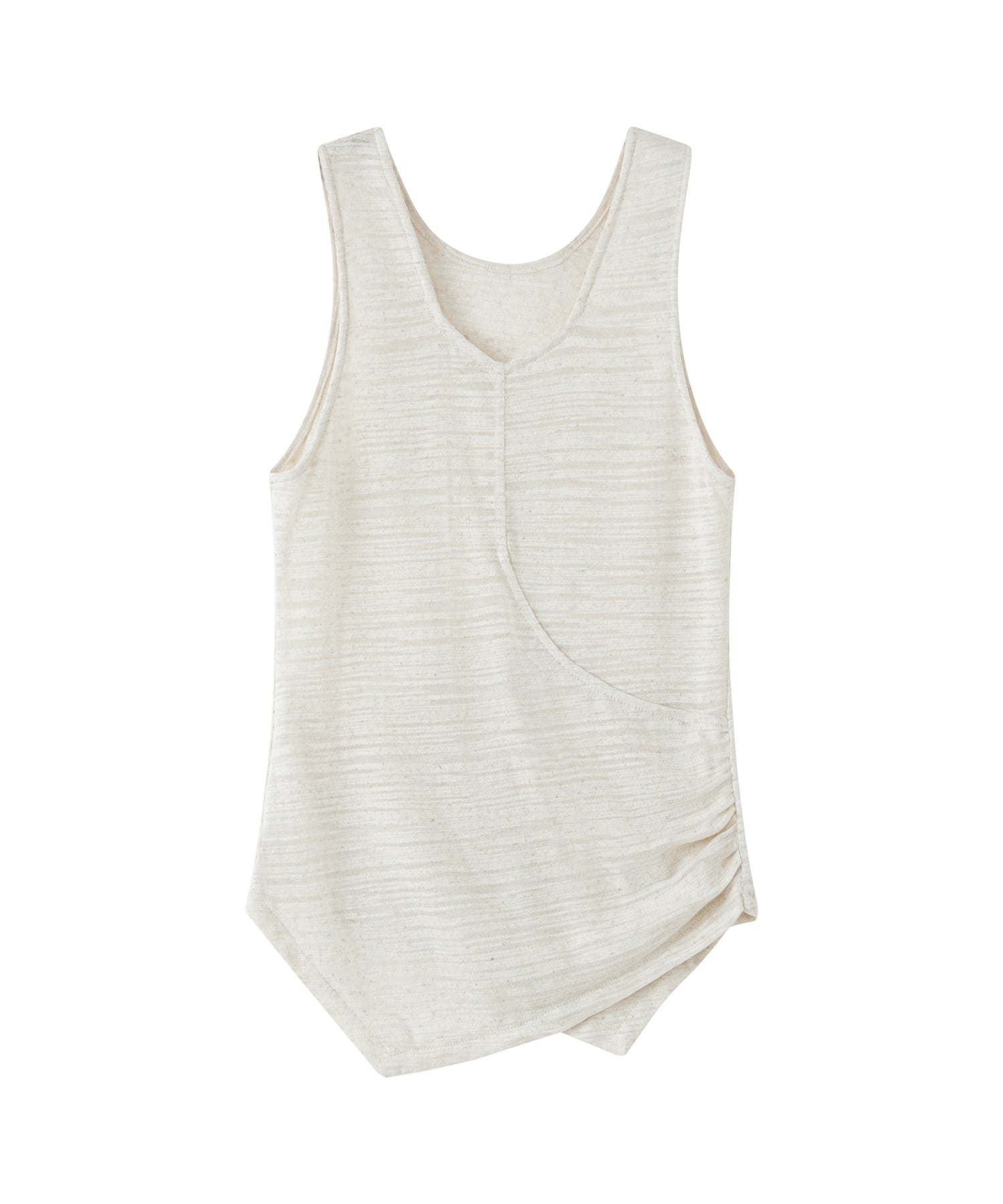 Asymmetric Hem Ruched Tank Top – Slim Fit & Deconstructed Design