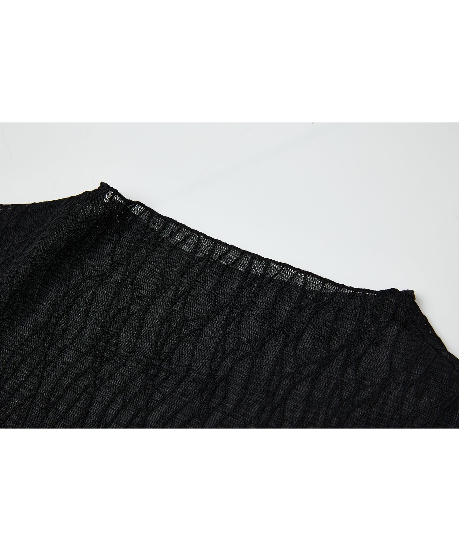 Jacquard Sheer Boat Neck Top