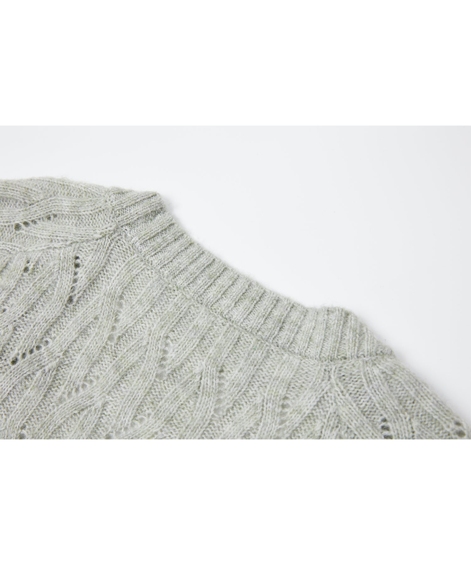 Wool-Blend Asymmetric Cable Knit Cardigan
