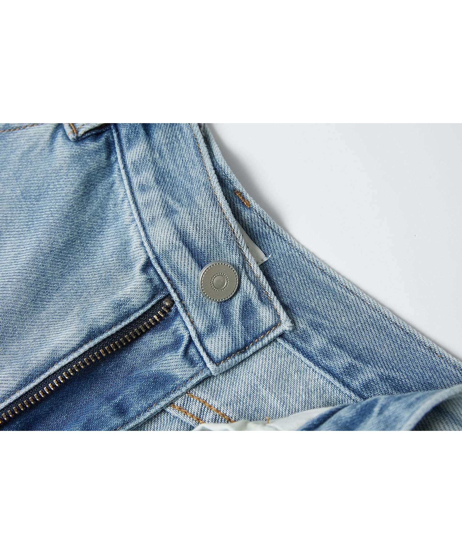 Light Wash Curved Wide-Leg Jeans with High Waist