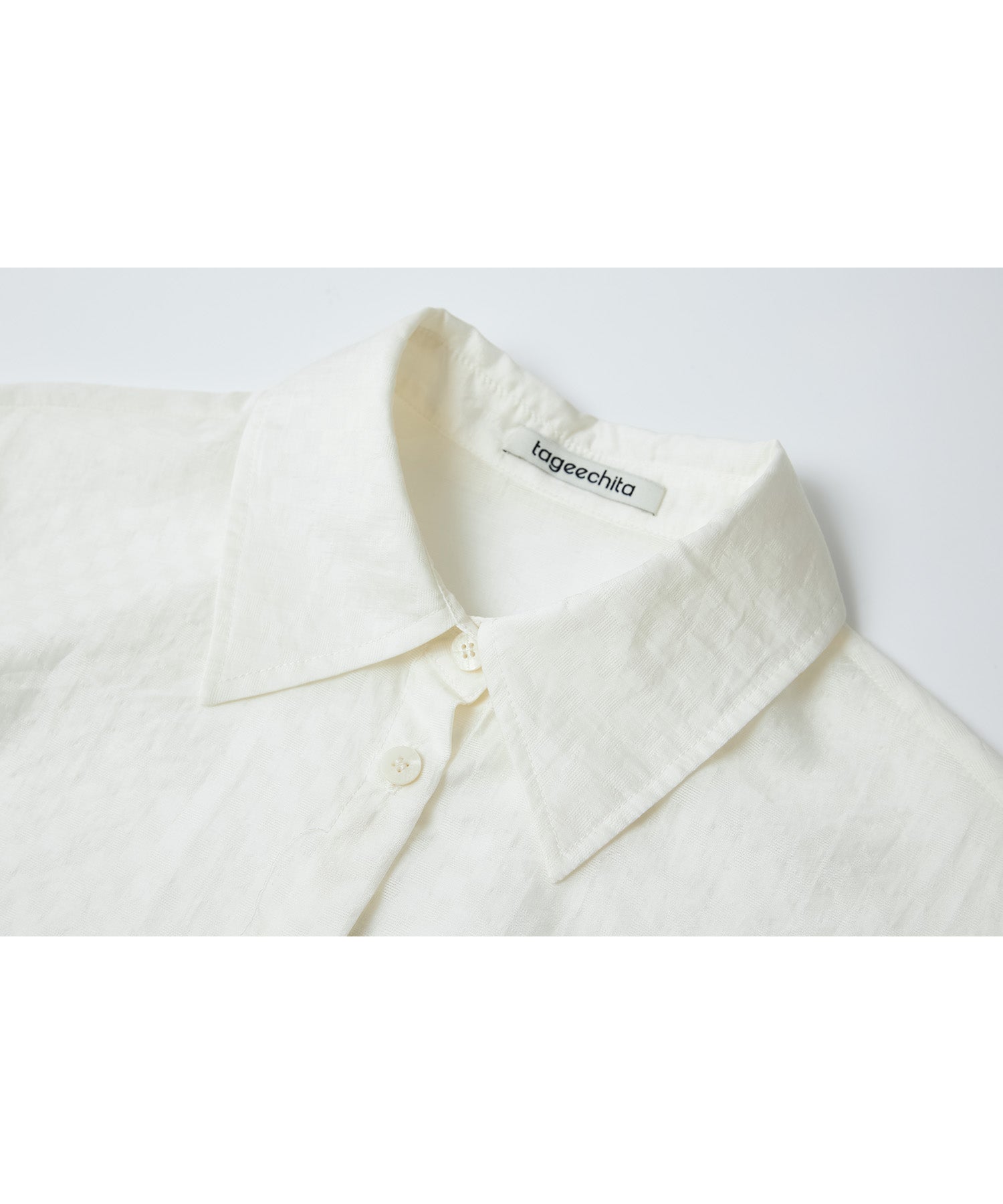 Sheer Cropped Shirt with Dropped Shoulders