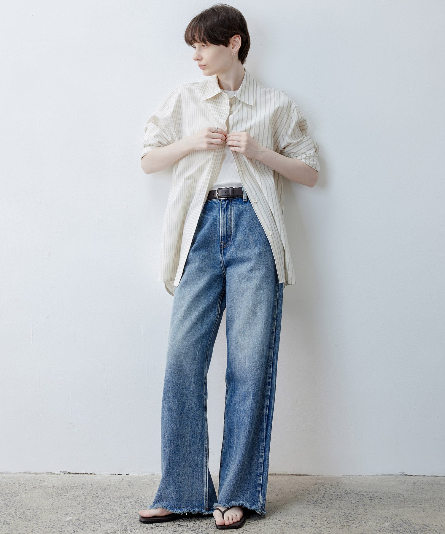 Oversized Stripe Combo Shirt