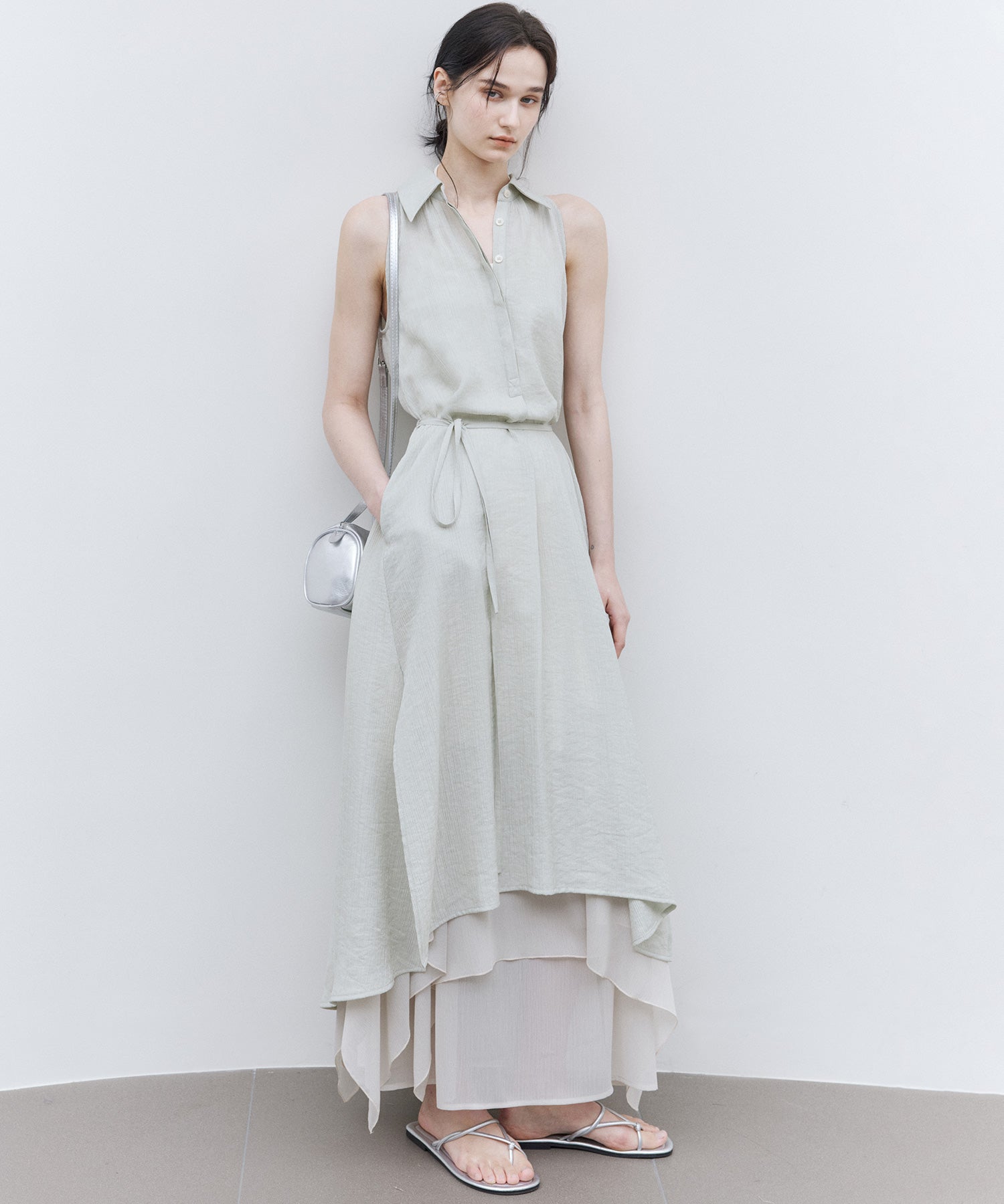 Nuanced Fabric Shirt Dress