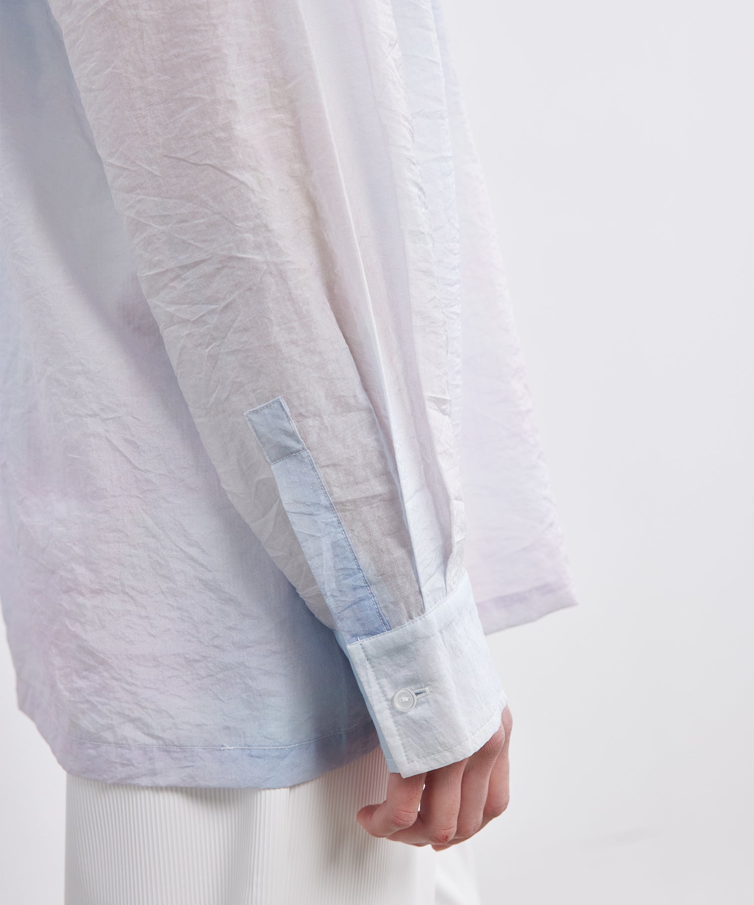 Gradation Print Oversized Sheer Shirt