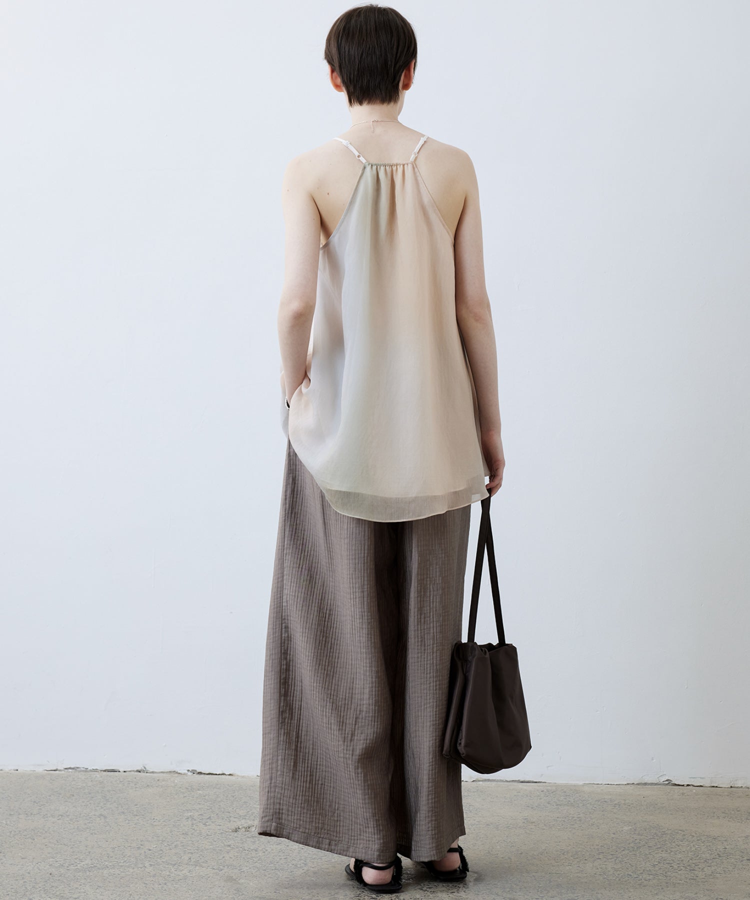 Lightweight Textured Wide-Leg Pants