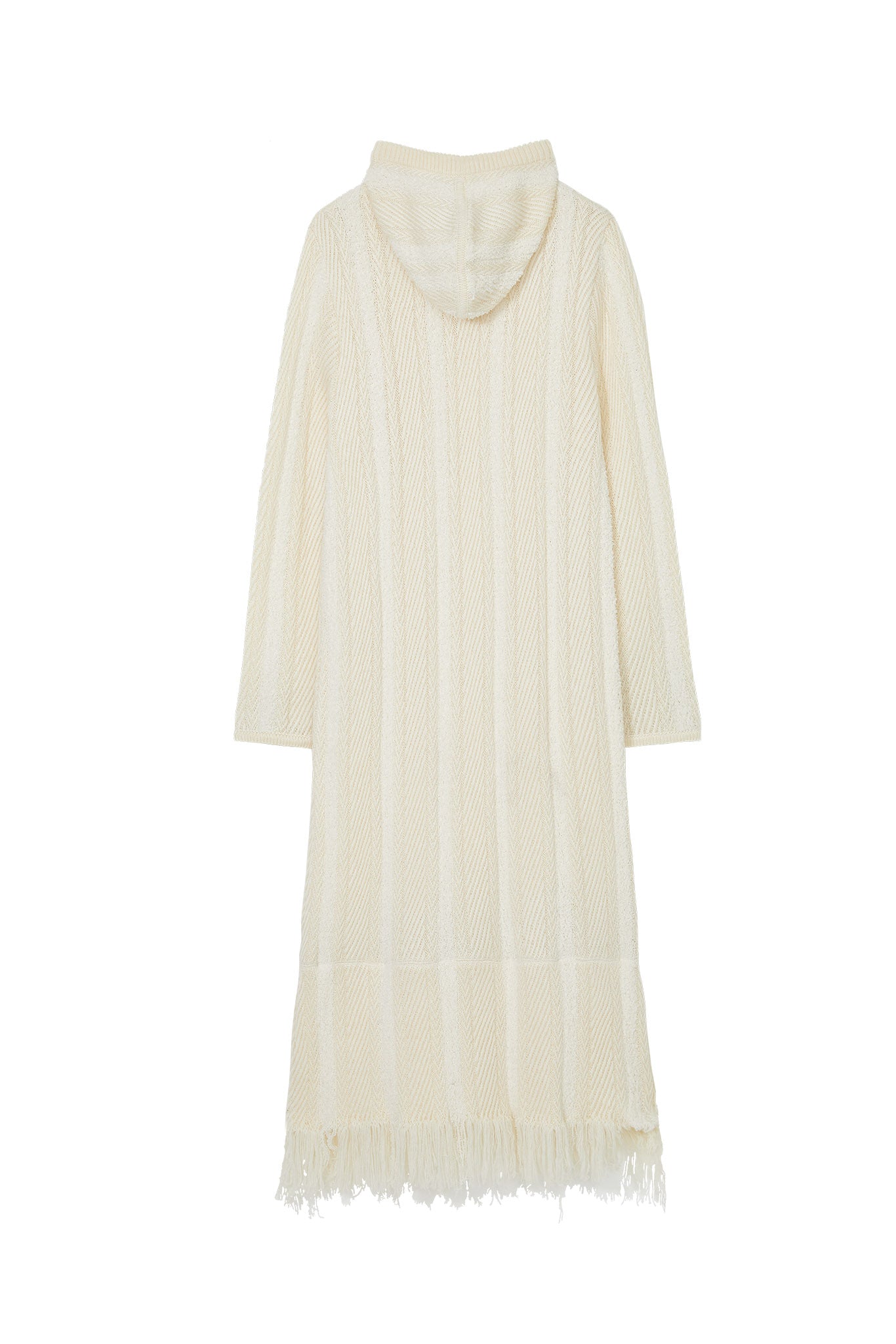 [tageechita] Hooded fringe knit dress