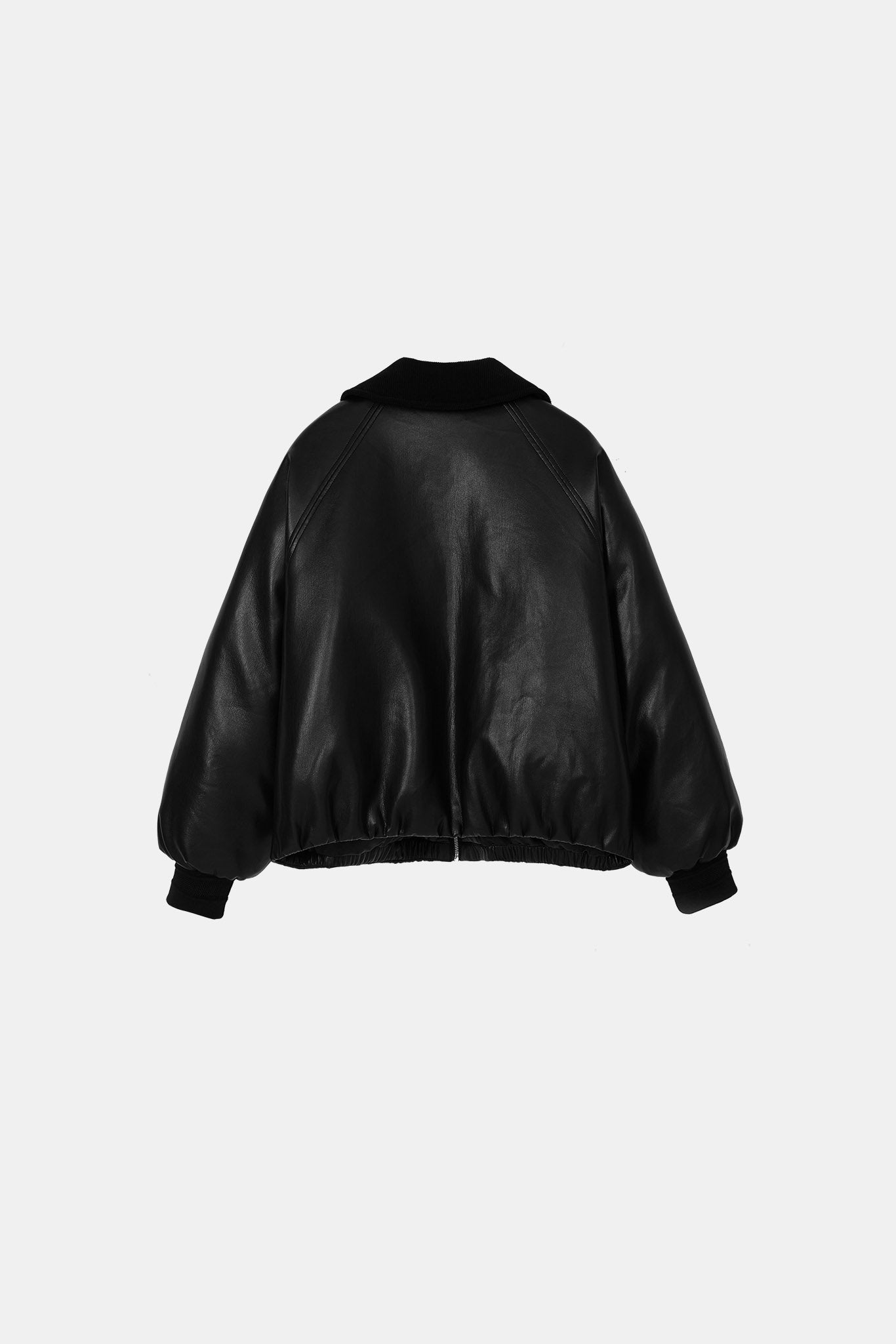 [tageechita] Faux leather flight blouson