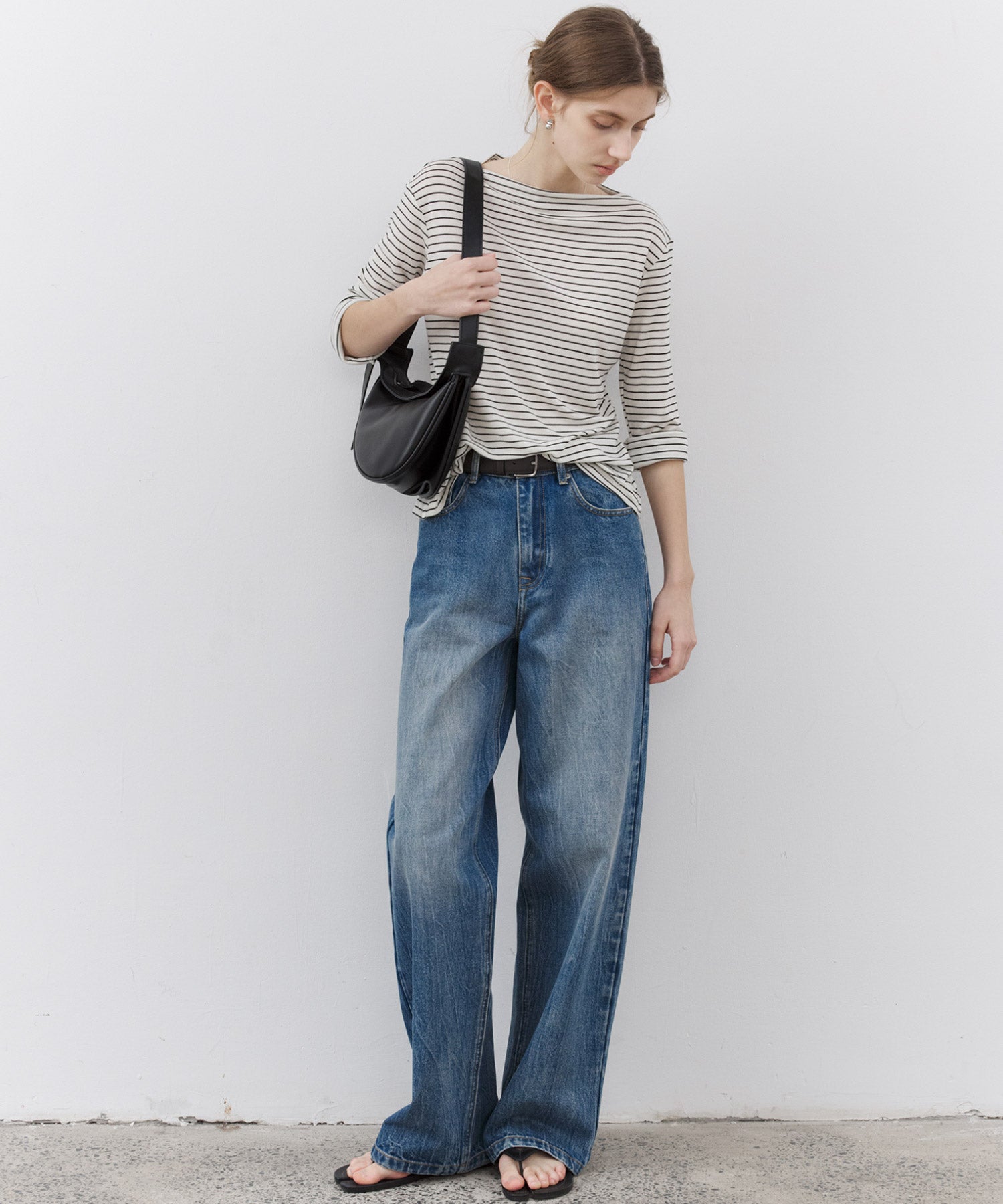 Water Ripple Wash Straight Jeans