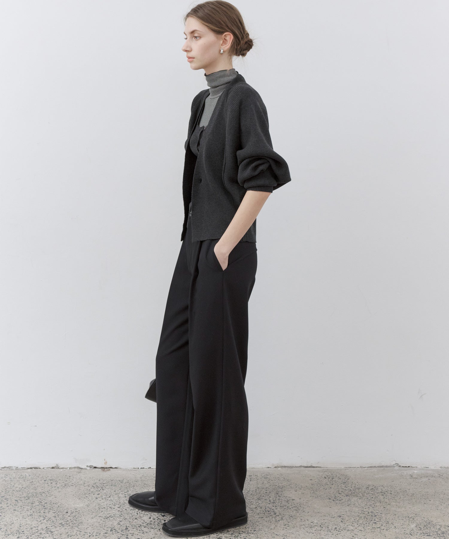 Basic Drape Tailored Straight Slacks