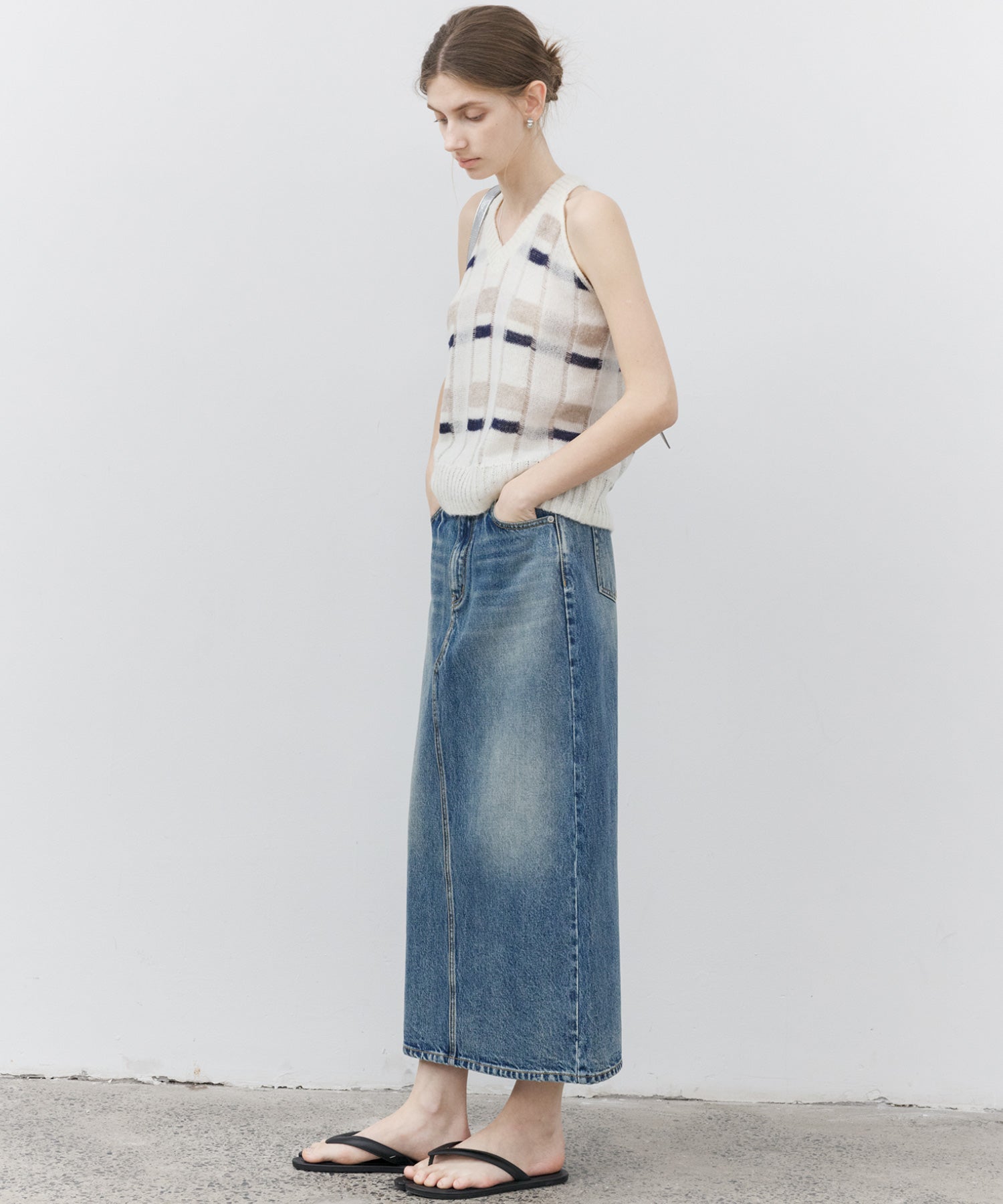 Classic Straight Denim Skirt