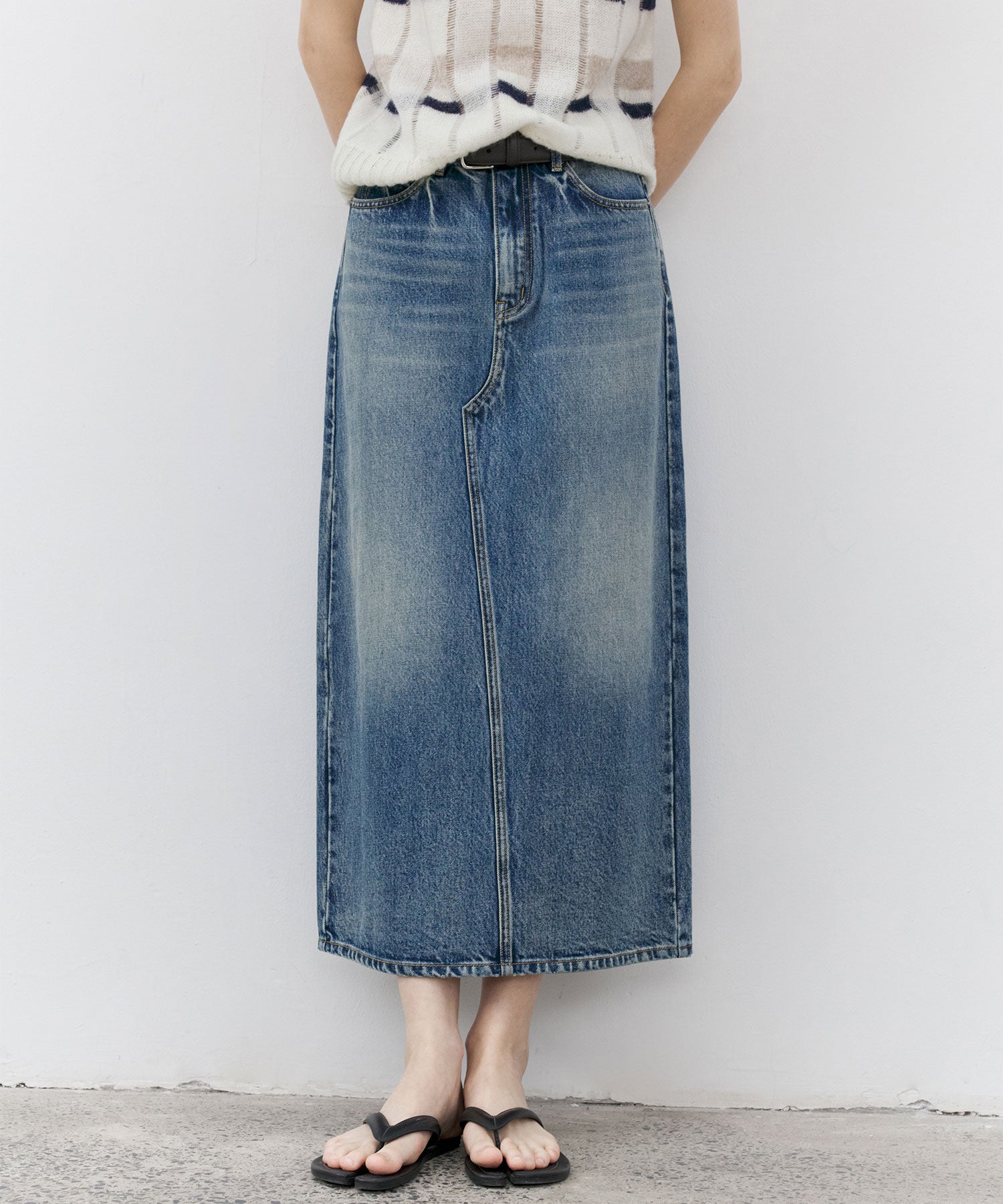 Classic Straight Denim Skirt