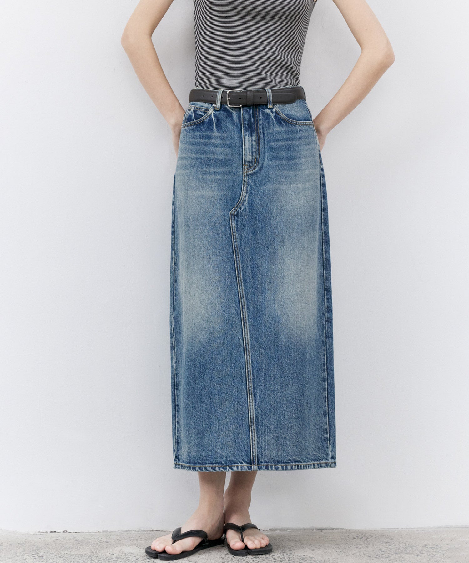 Classic Straight Denim Skirt