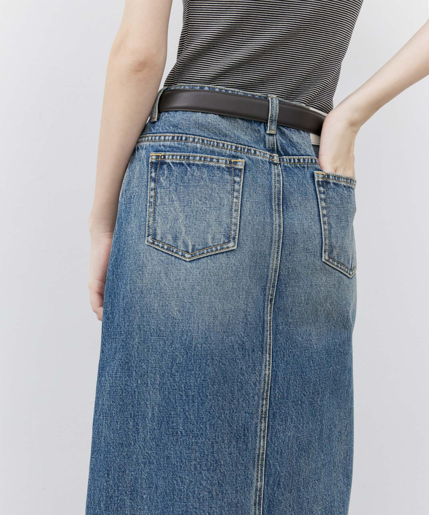 Classic Straight Denim Skirt