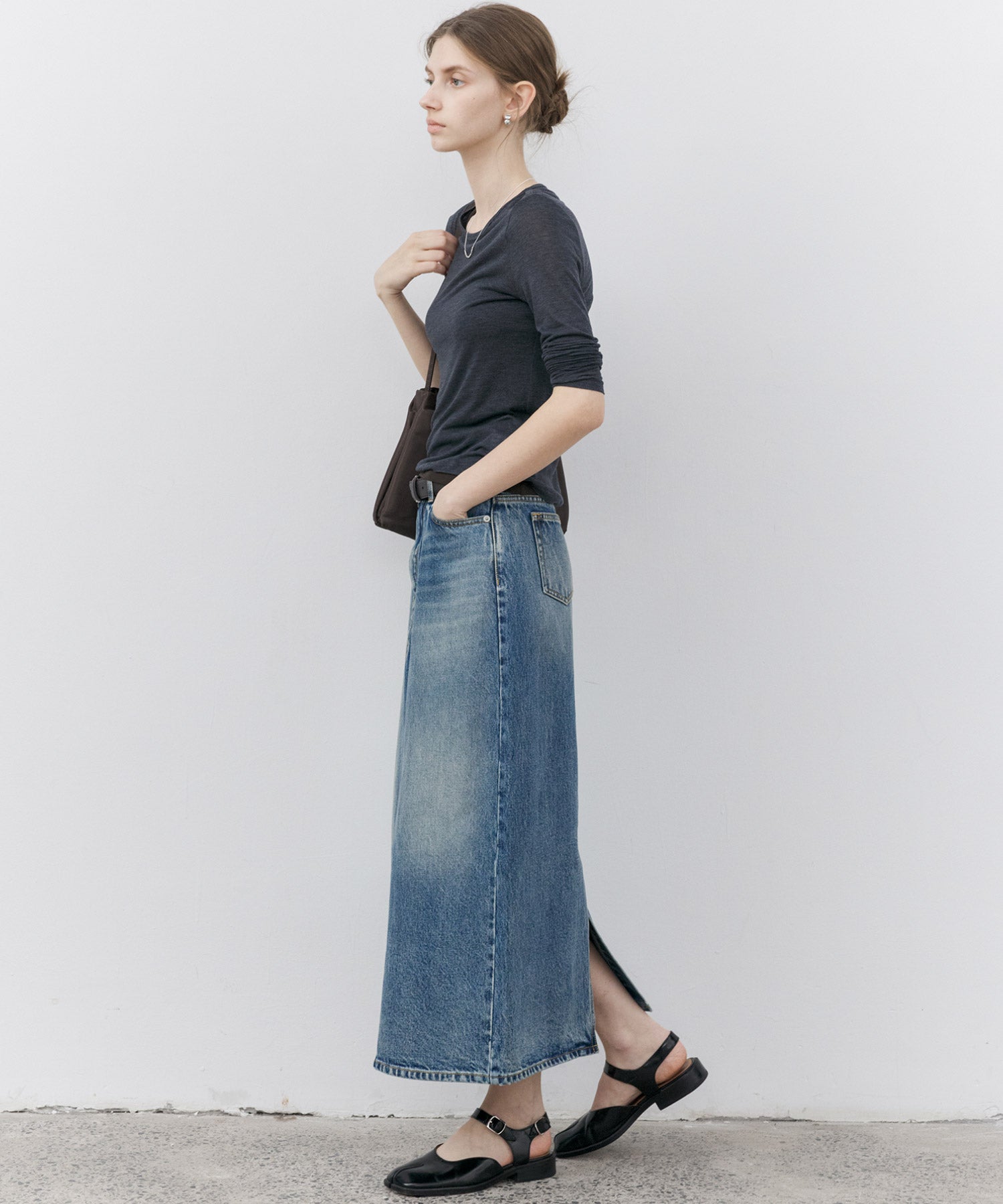 Classic Straight Denim Skirt