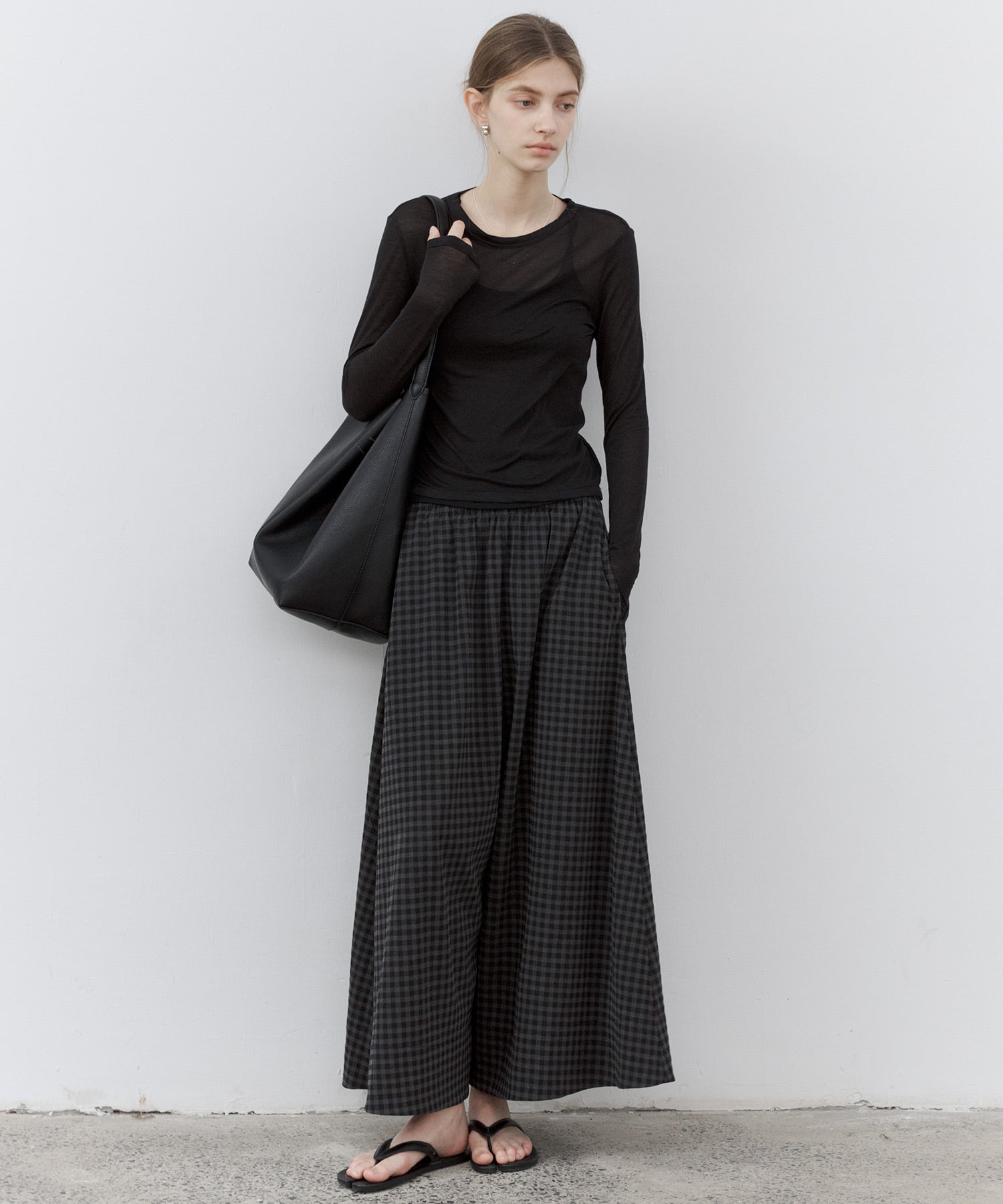 Basic Ankle-Length Wide Pants