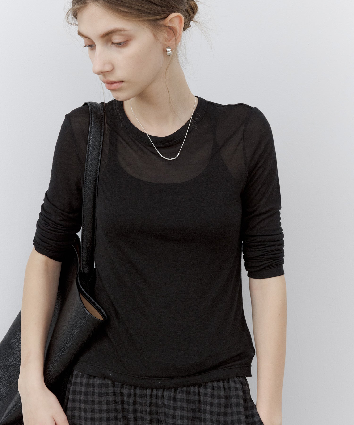 Basic Lightweight Knit Long Sleeve Tee