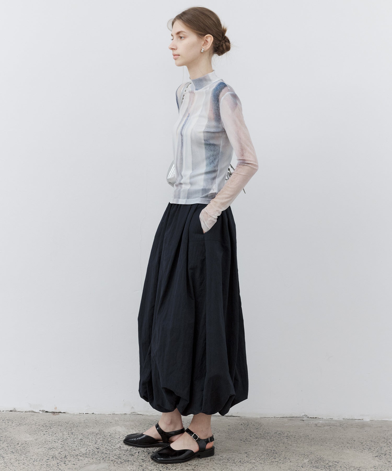 Art Print Sheer Top