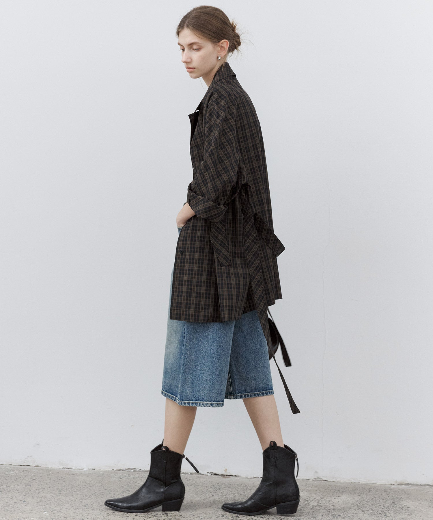 Mid-Wash Denim Bermuda Shorts