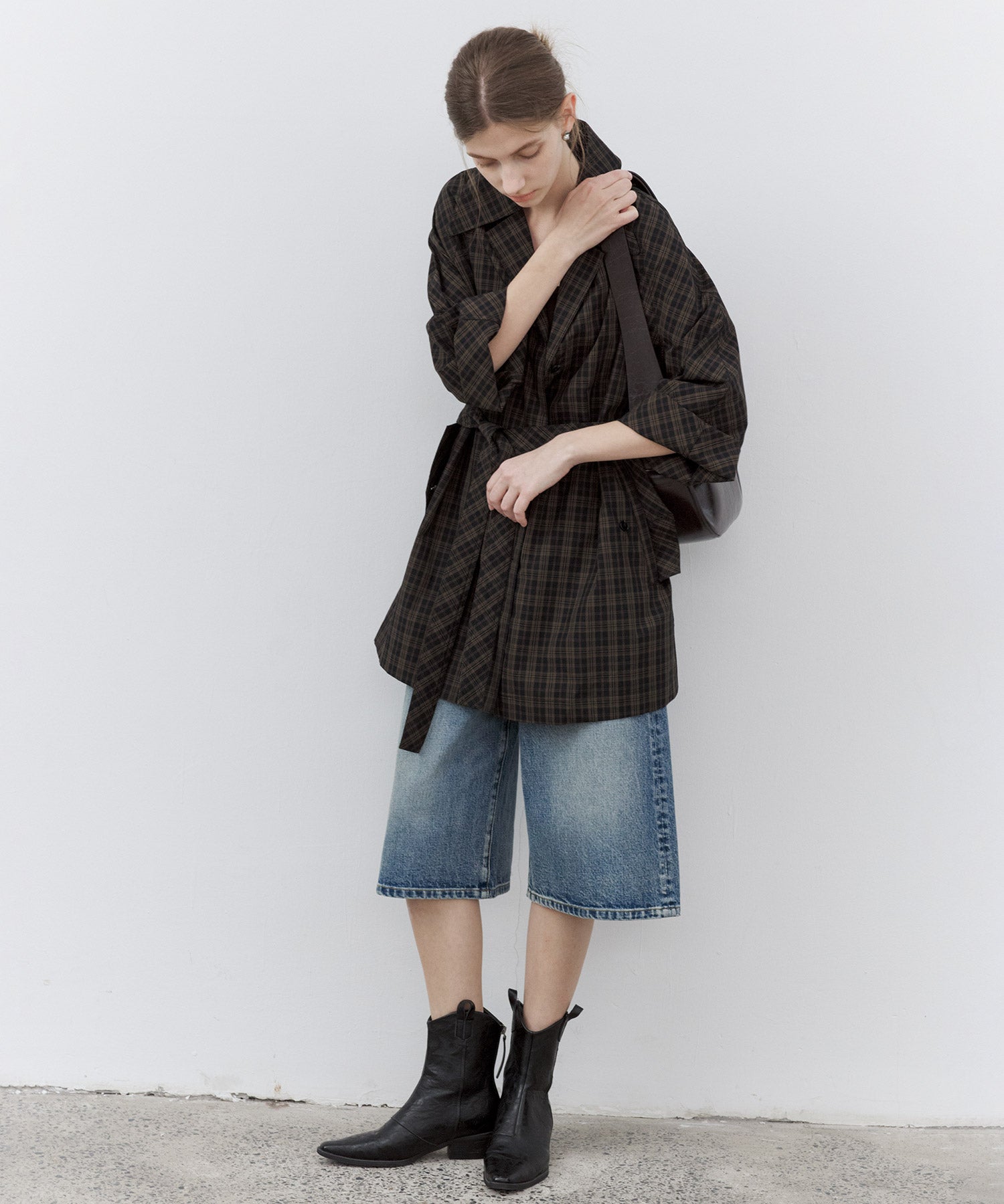 Mid-Wash Denim Bermuda Shorts