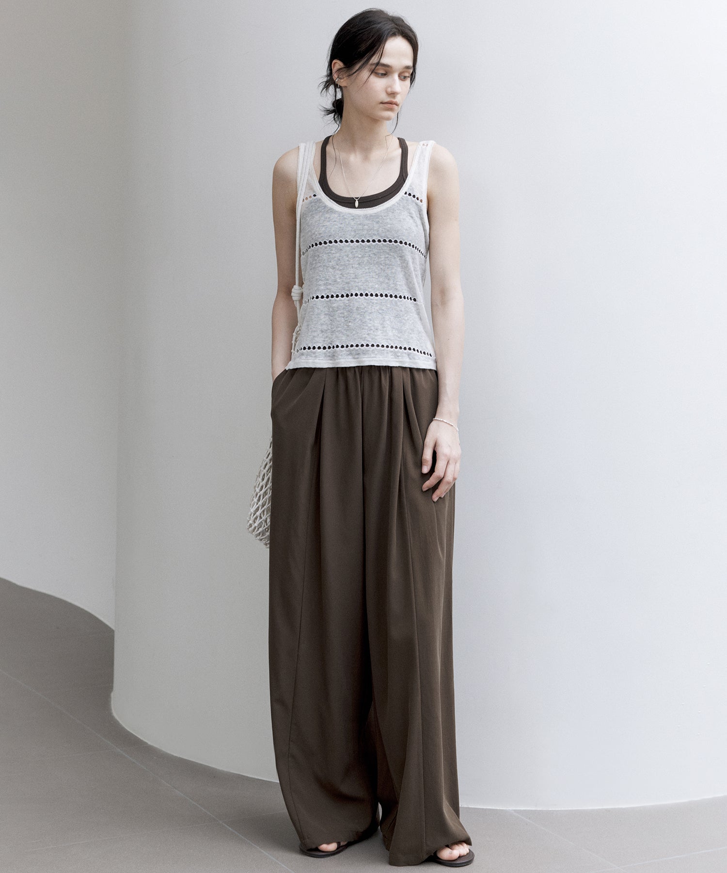 Sheer Knit Sleeveless Blouse – Stylish Summer Layer
