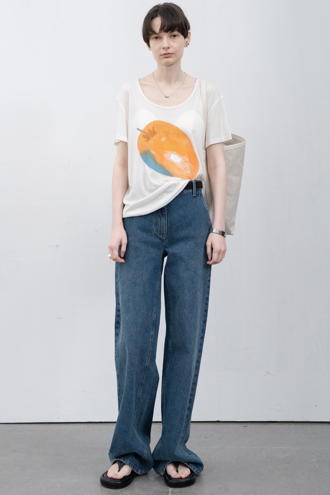 narrow wide straight denim pants