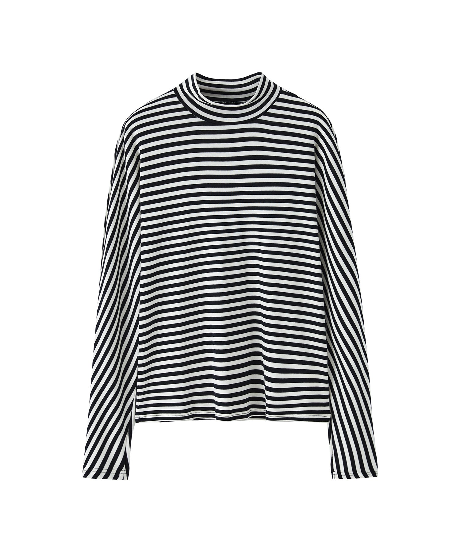 「PRE ORDER」Mock Neck Striped T-Shirt