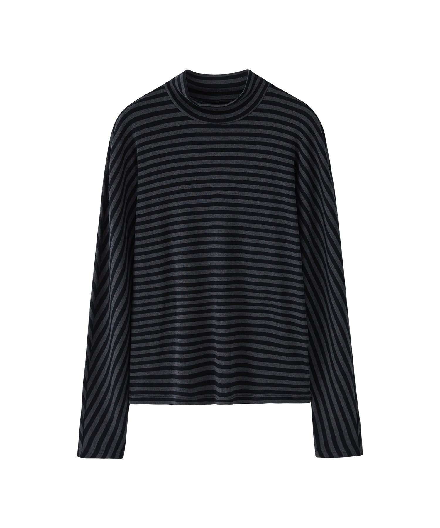 「PRE ORDER」Mock Neck Striped T-Shirt