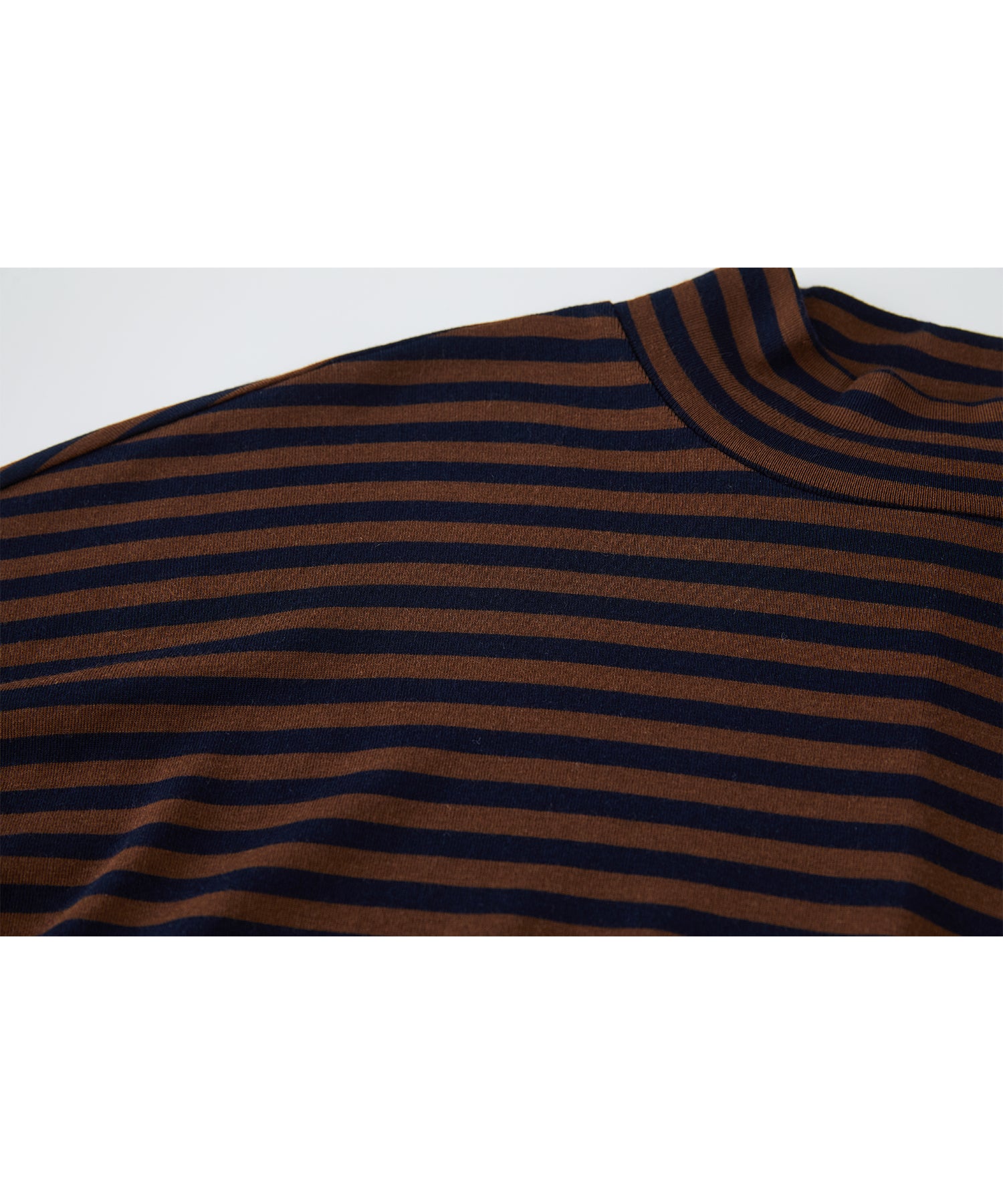 「PRE ORDER」Mock Neck Striped T-Shirt