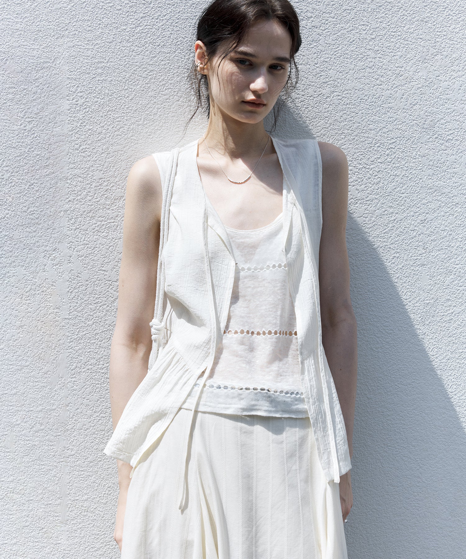 Sheer Knit Sleeveless Blouse – Stylish Summer Layer