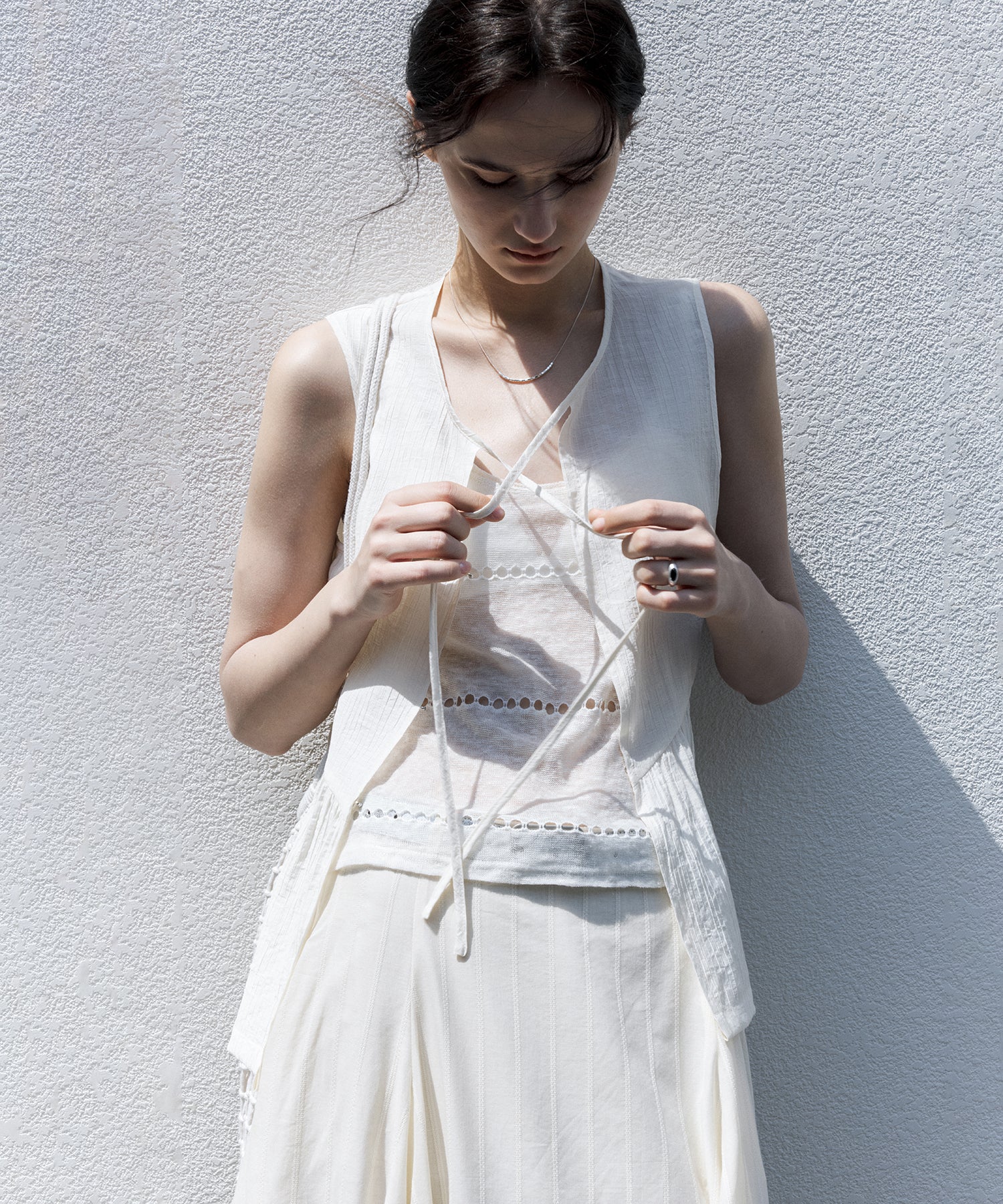 Sheer Knit Sleeveless Blouse – Stylish Summer Layer