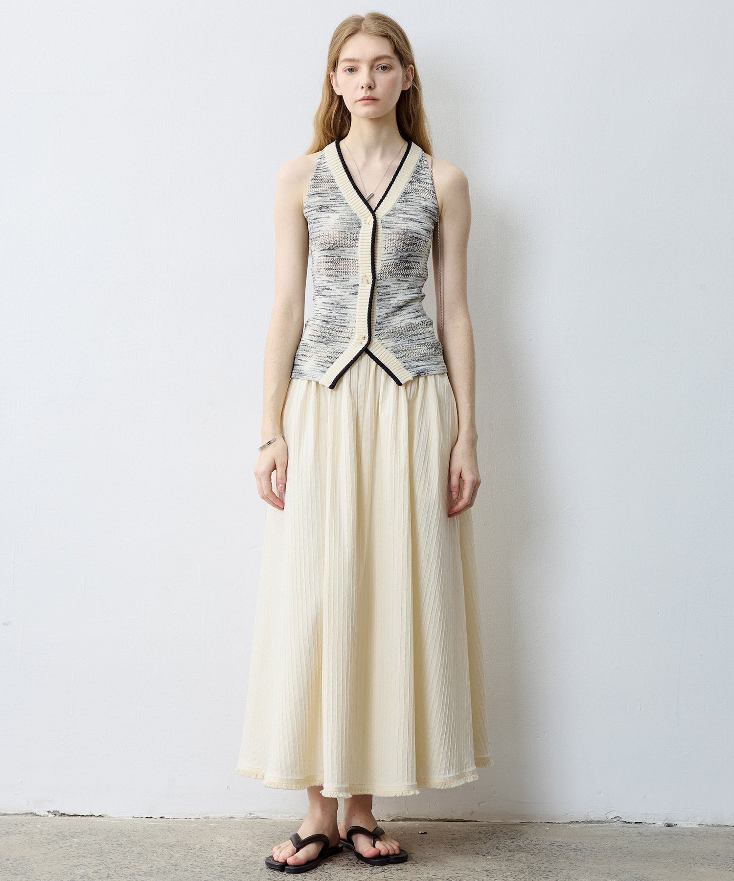 Summer Knit Melange Sleeveless Top
