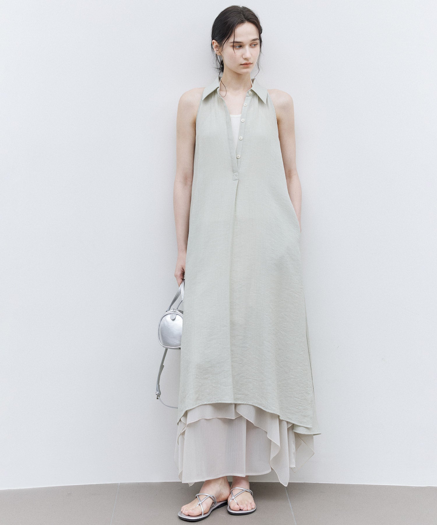 Nuanced Fabric Shirt Dress