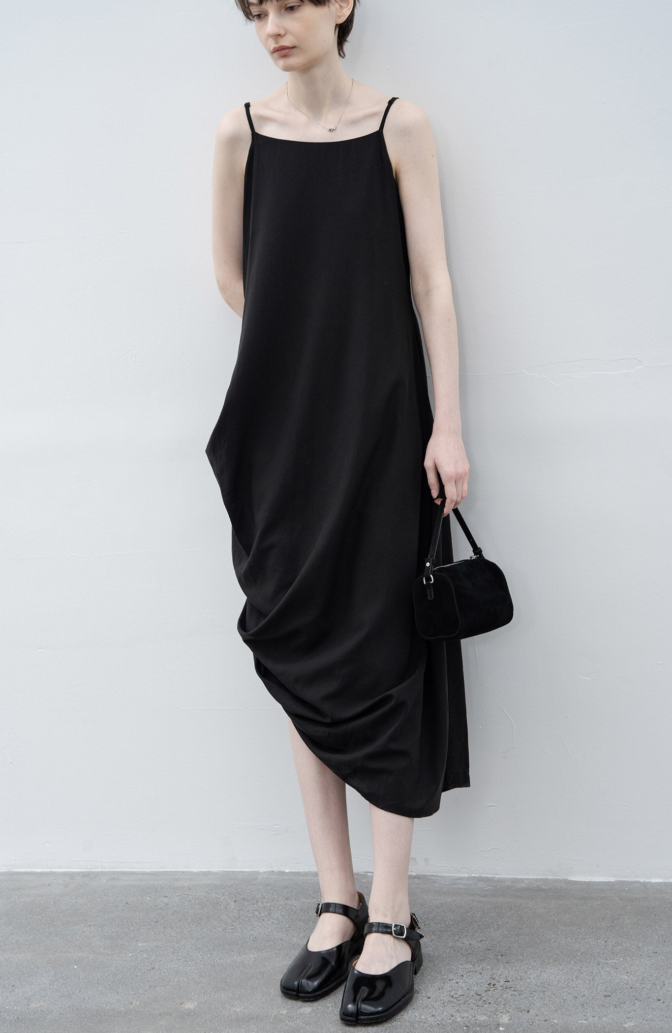 side gathered cami dress 