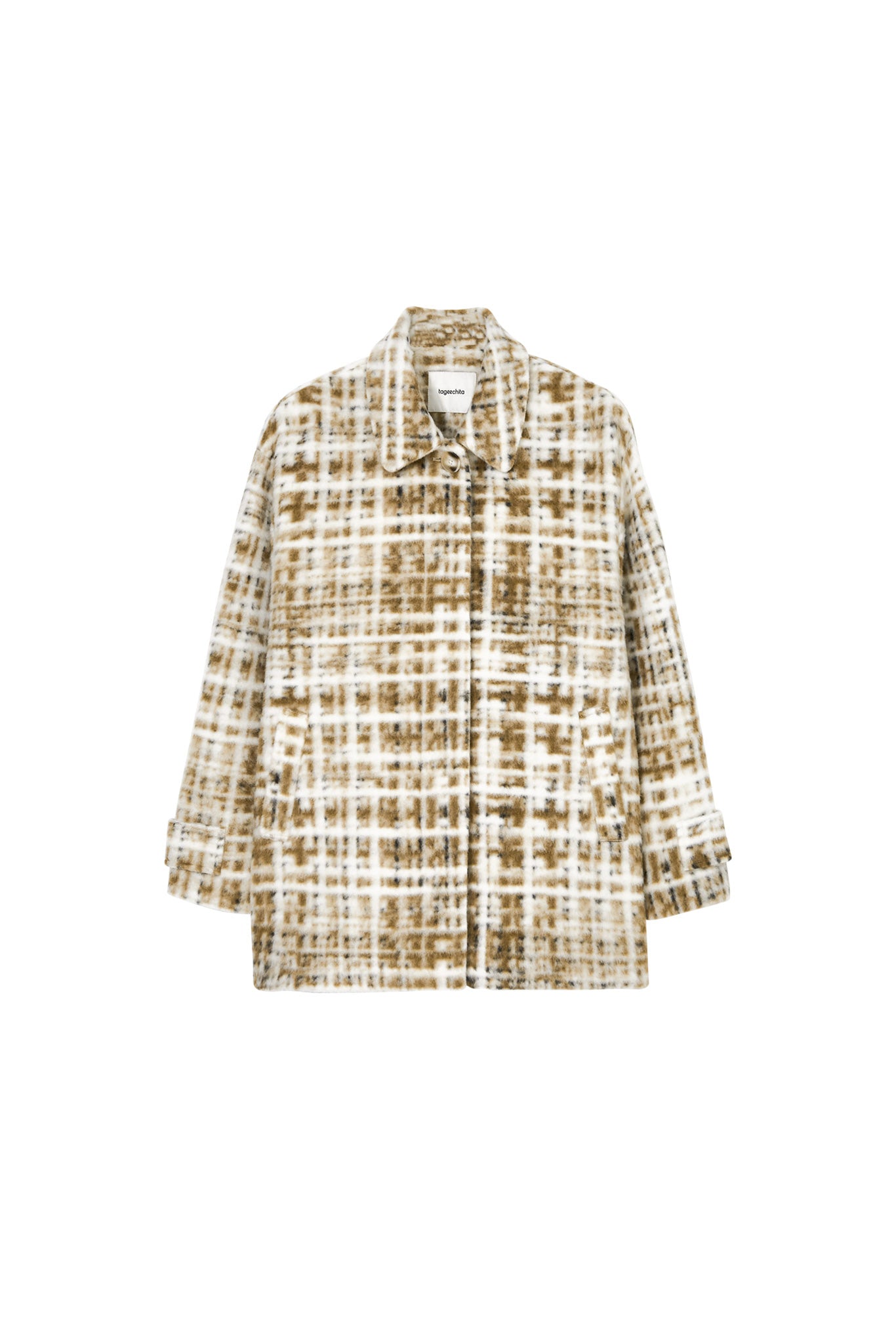 [tageechita] Compressed wool random check jacket