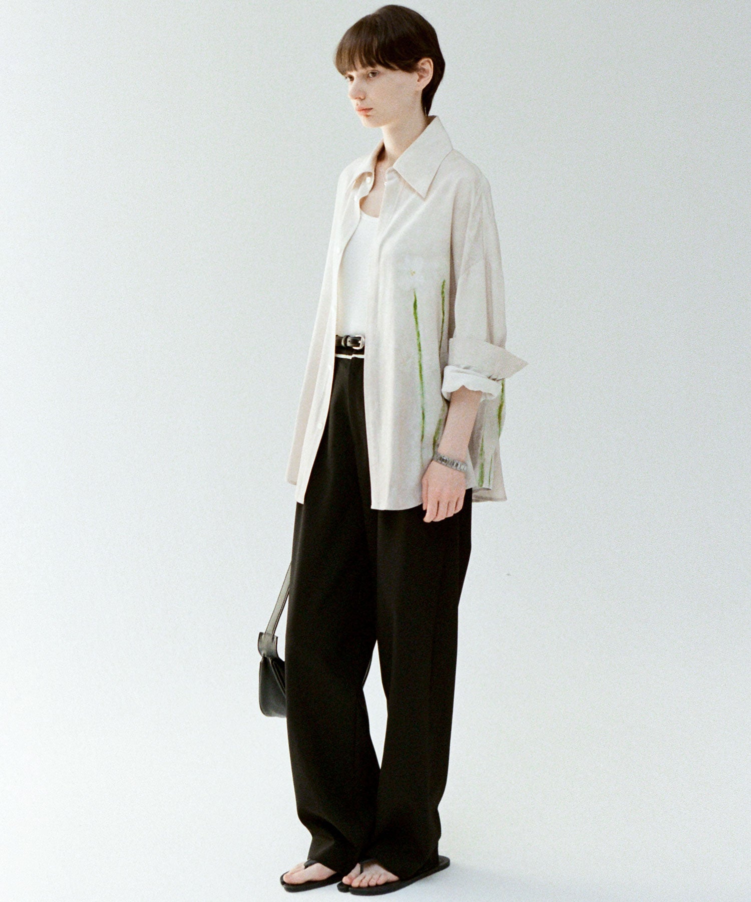 Art Print Oversized Shirt with Dropped Shoulders