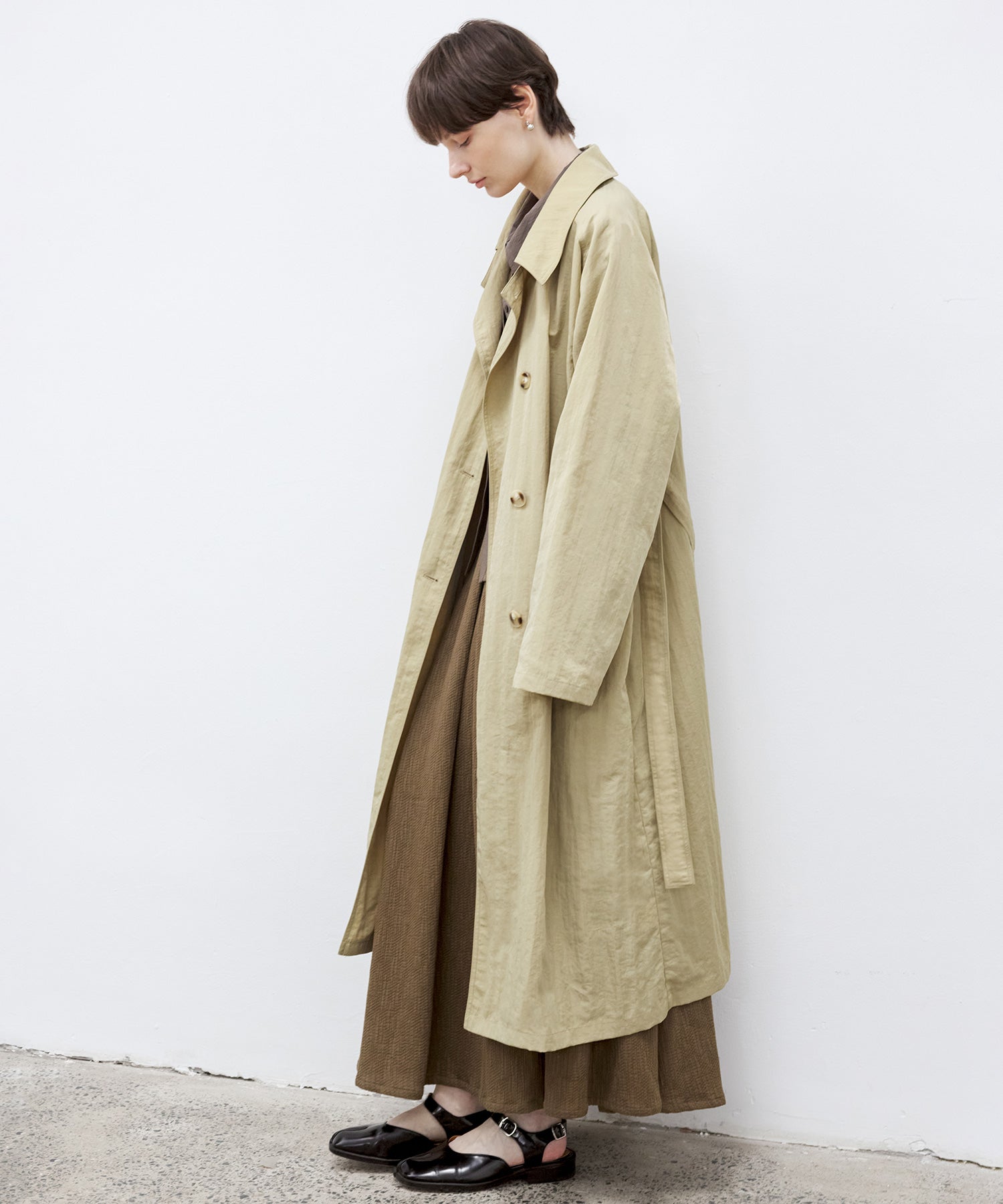 Crepe-Like Flared Skirt