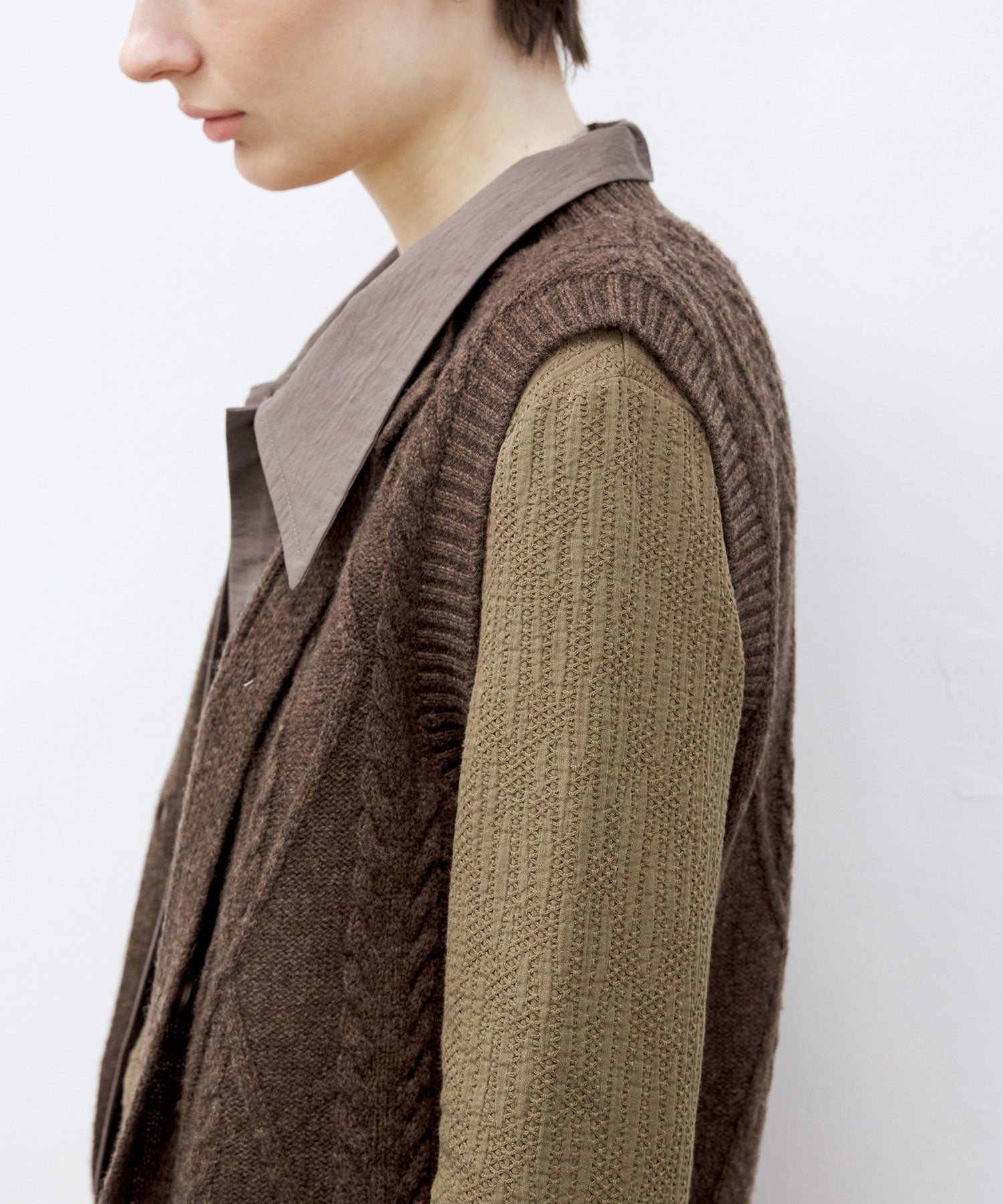 Wool Cable-Knit Vest