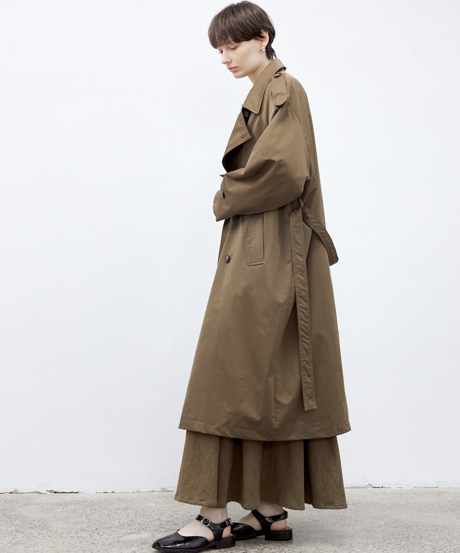 Belted Double-Breasted Trench Coat