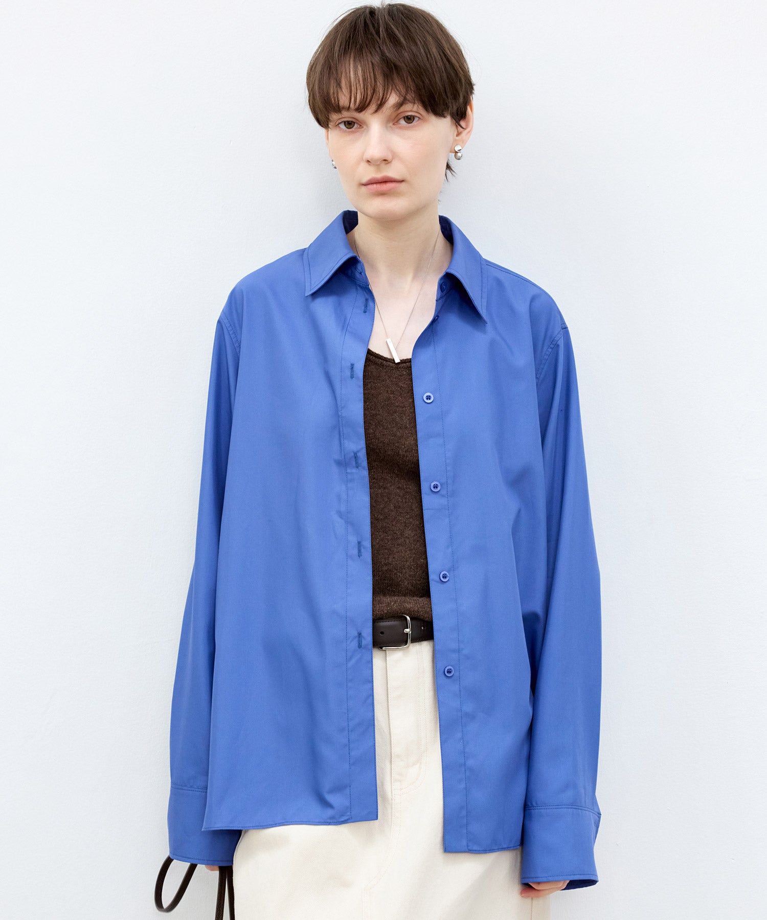 Cross-Front Button 2-Way Shirt
