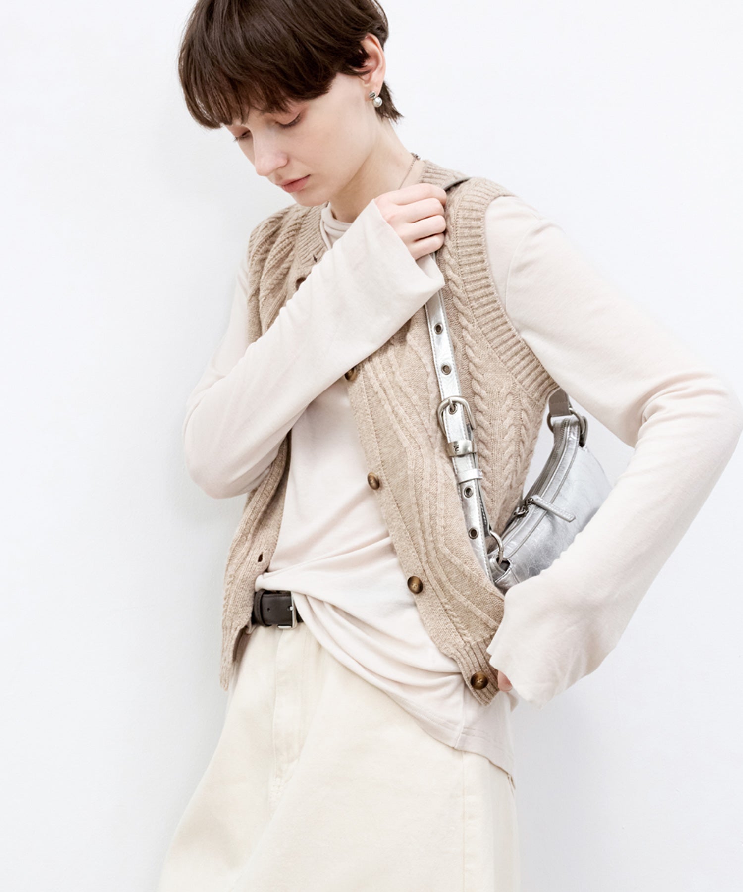Wool Cable-Knit Vest