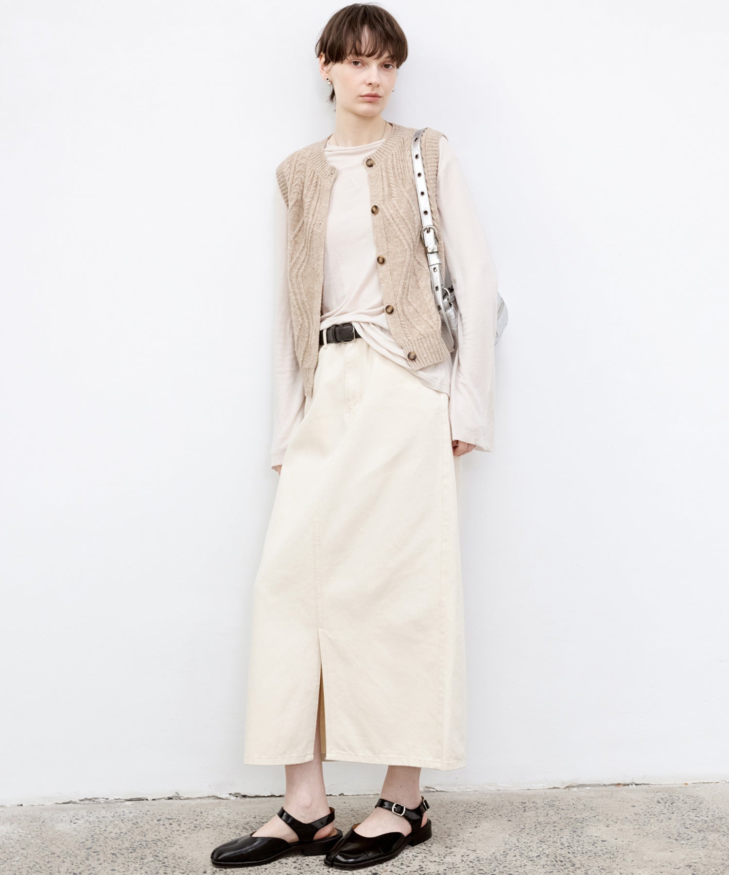 Wool Cable-Knit Vest